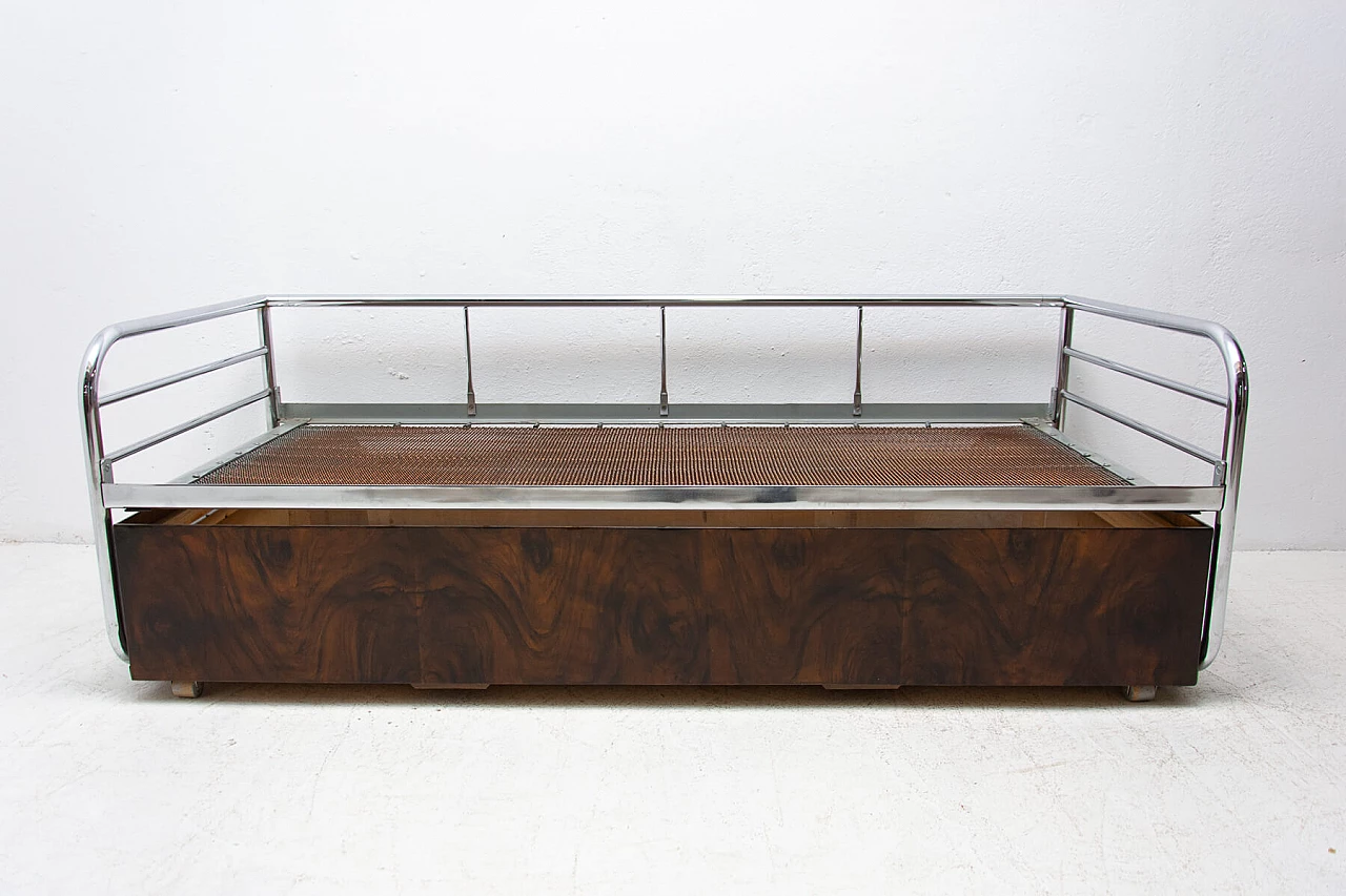 Functionalist chrome sofa bed by Kovona, 1950s 1477476