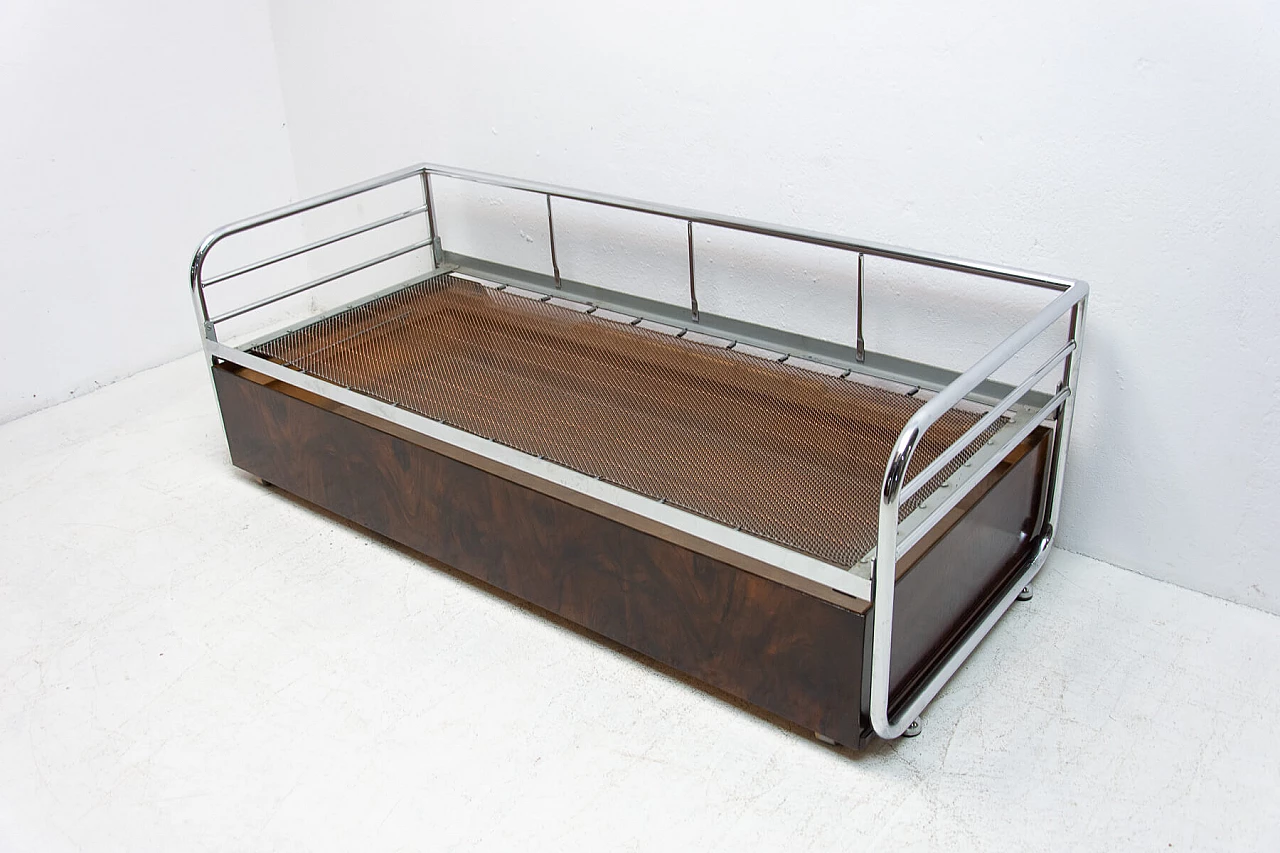 Functionalist chrome sofa bed by Kovona, 1950s 1477478