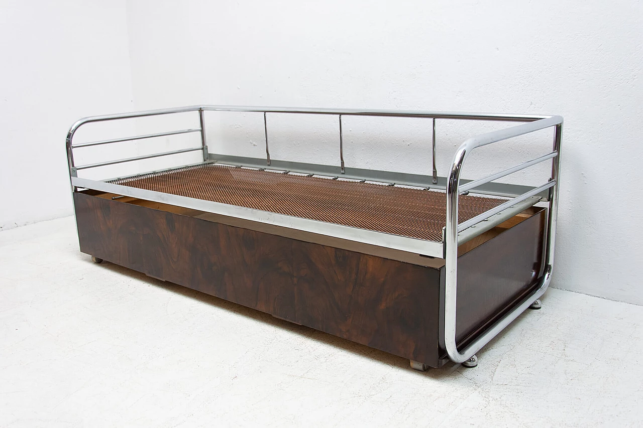 Functionalist chrome sofa bed by Kovona, 1950s 1477479