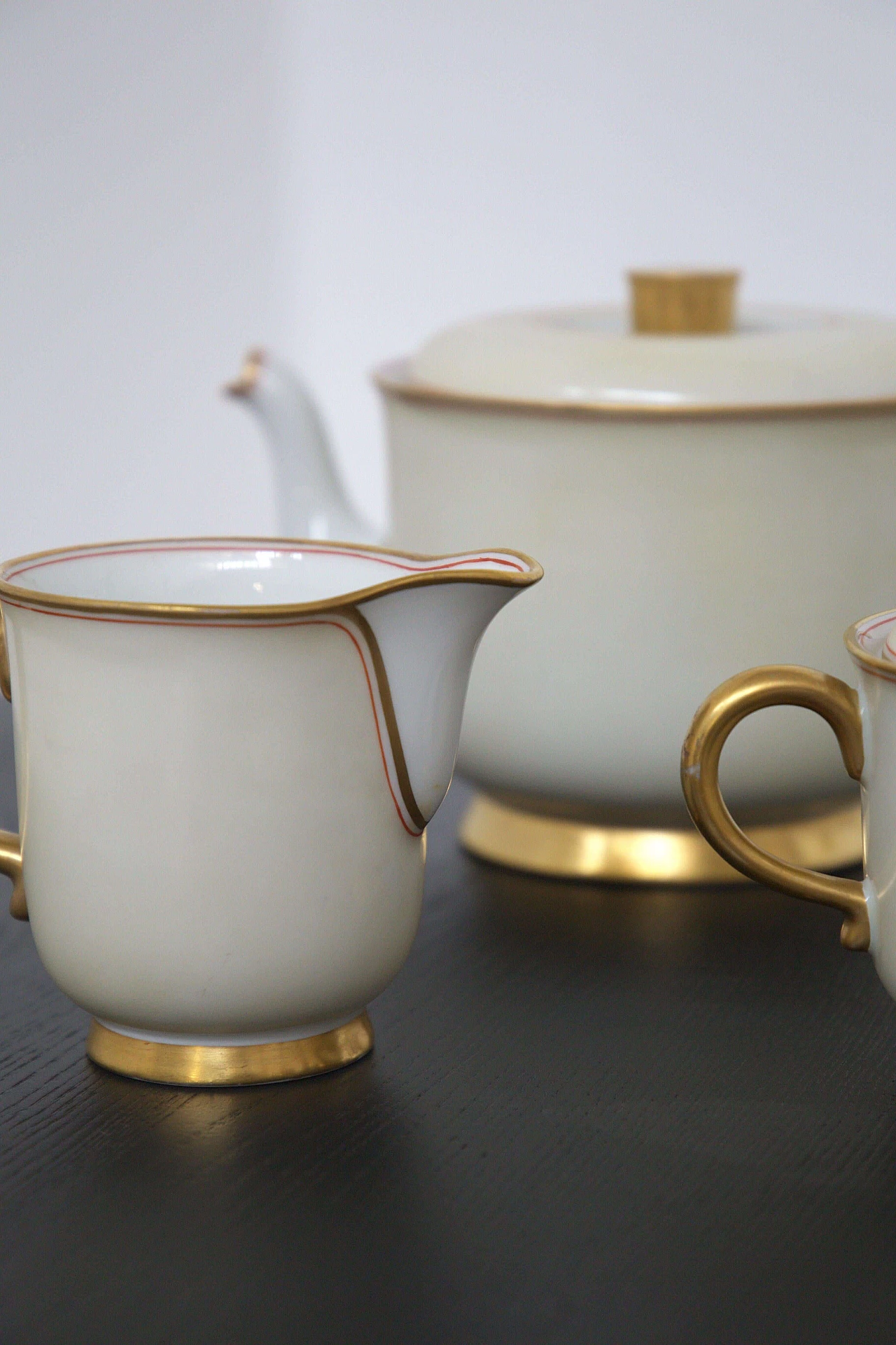 Ceramic and pure gold tea set by Gio Ponti for Ginori, 1930s 1477481