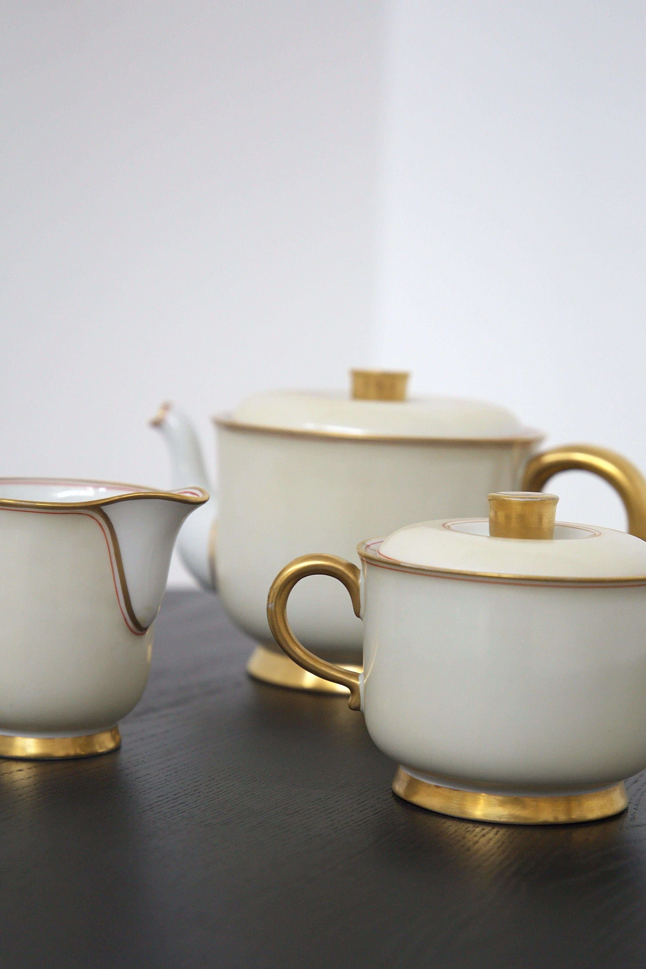 Ceramic and pure gold tea set by Gio Ponti for Ginori, 1930s 1477483