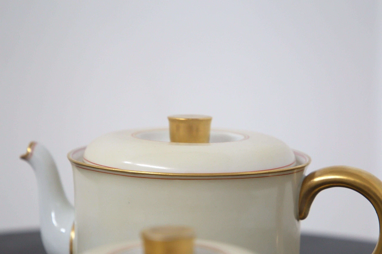 Ceramic and pure gold tea set by Gio Ponti for Ginori, 1930s 1477484