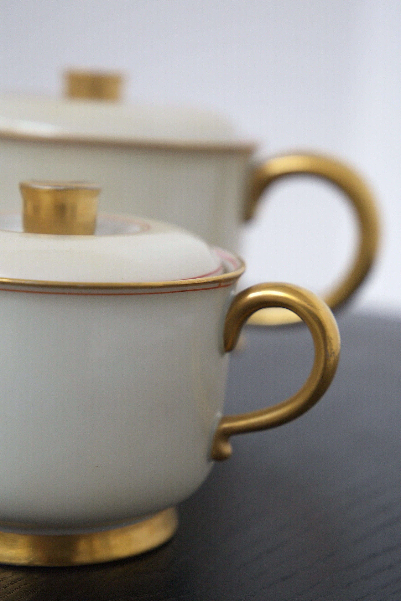 Ceramic and pure gold tea set by Gio Ponti for Ginori, 1930s 1477486