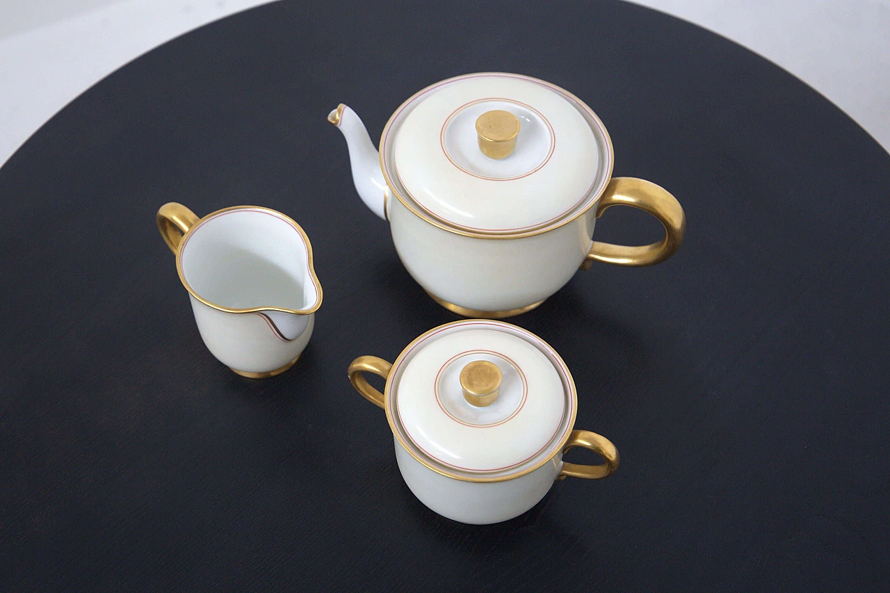Ceramic and pure gold tea set by Gio Ponti for Ginori, 1930s 1477487
