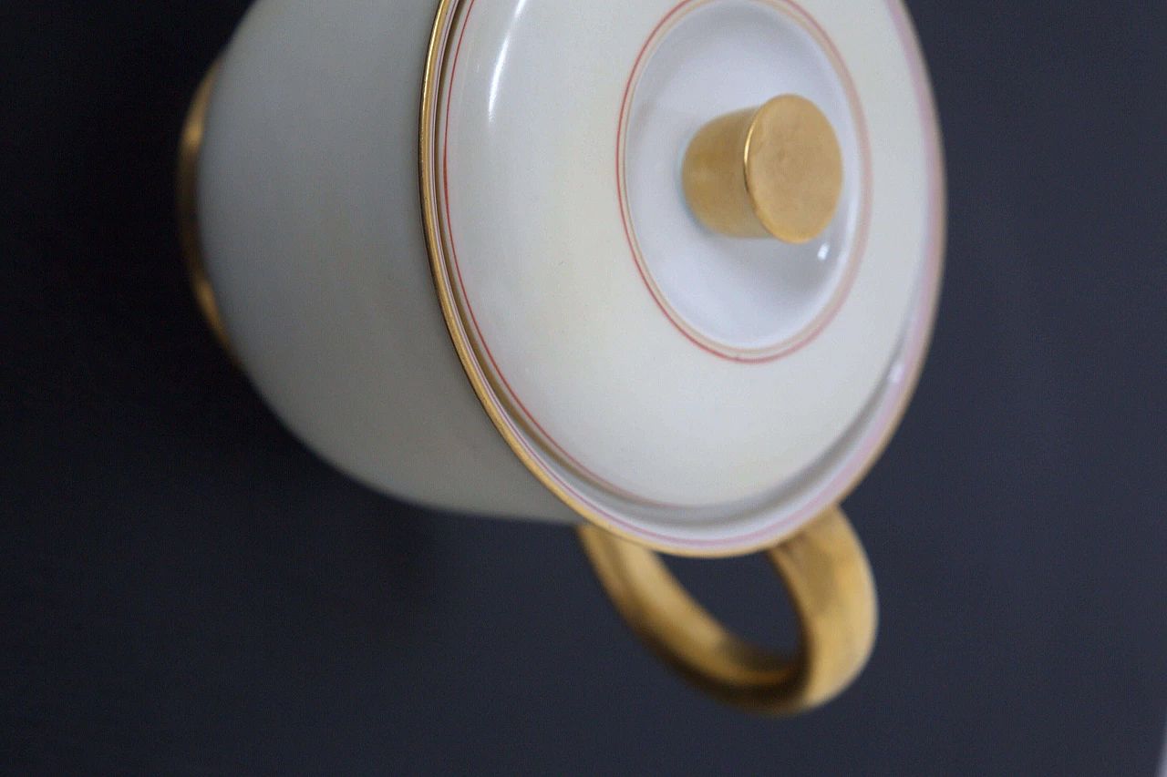 Ceramic and pure gold tea set by Gio Ponti for Ginori, 1930s 1477492