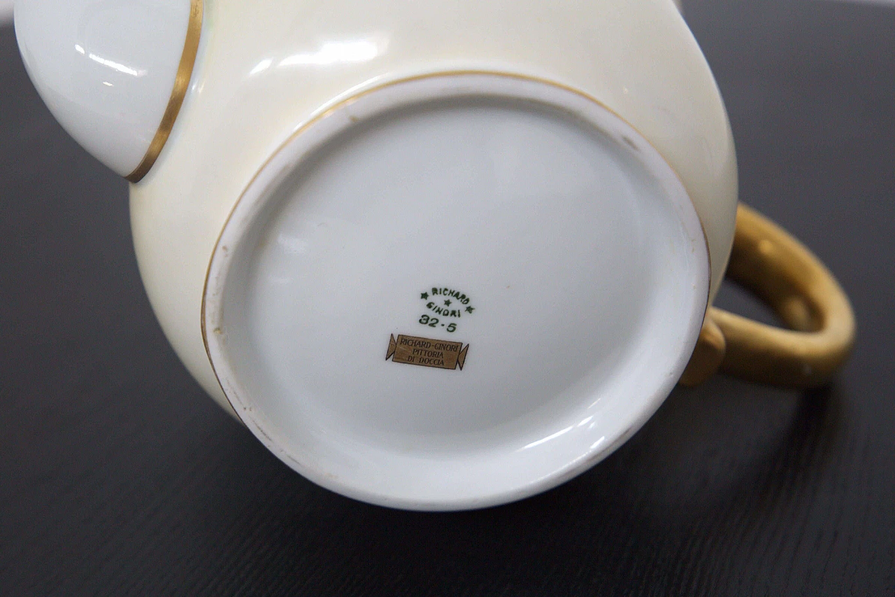 Ceramic and pure gold tea set by Gio Ponti for Ginori, 1930s 1477494