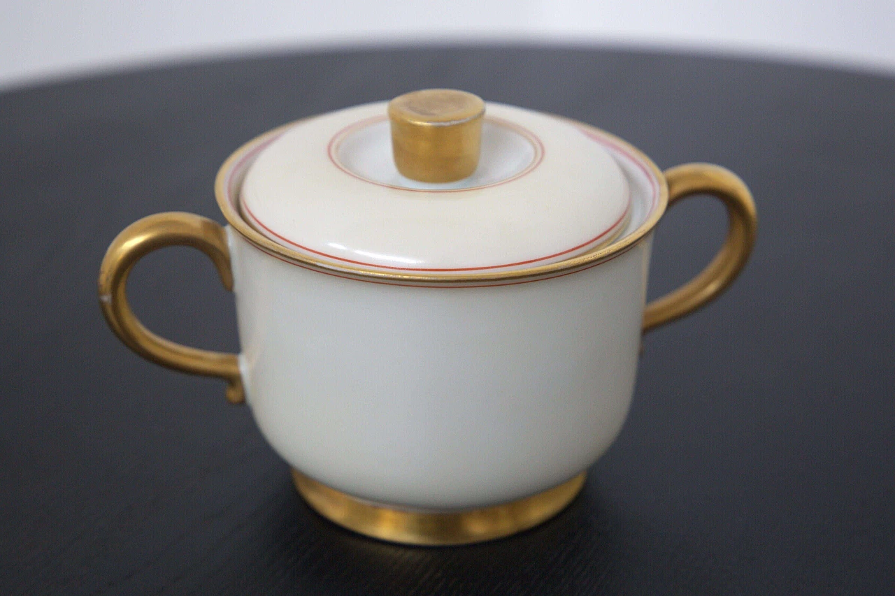 Ceramic and pure gold tea set by Gio Ponti for Ginori, 1930s 1477499