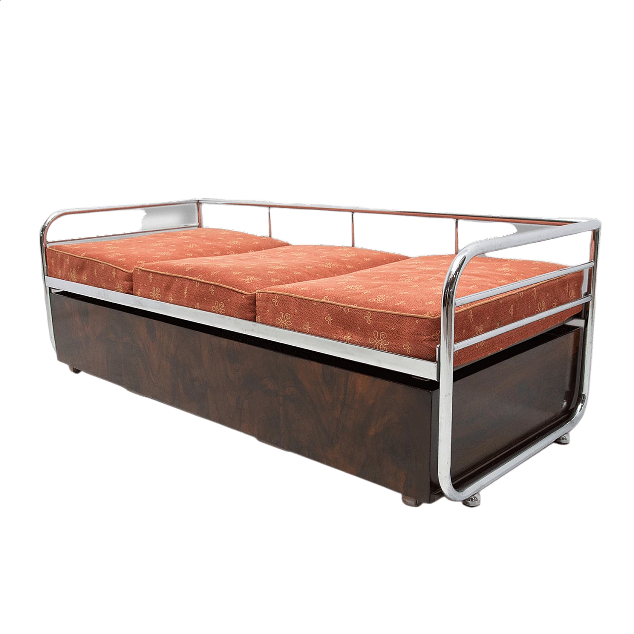 Functionalist chrome sofa bed by Kovona, 1950s 1477978