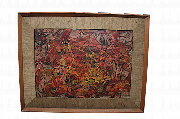 Oil on panel abstract signed LR on the back, 1970s
