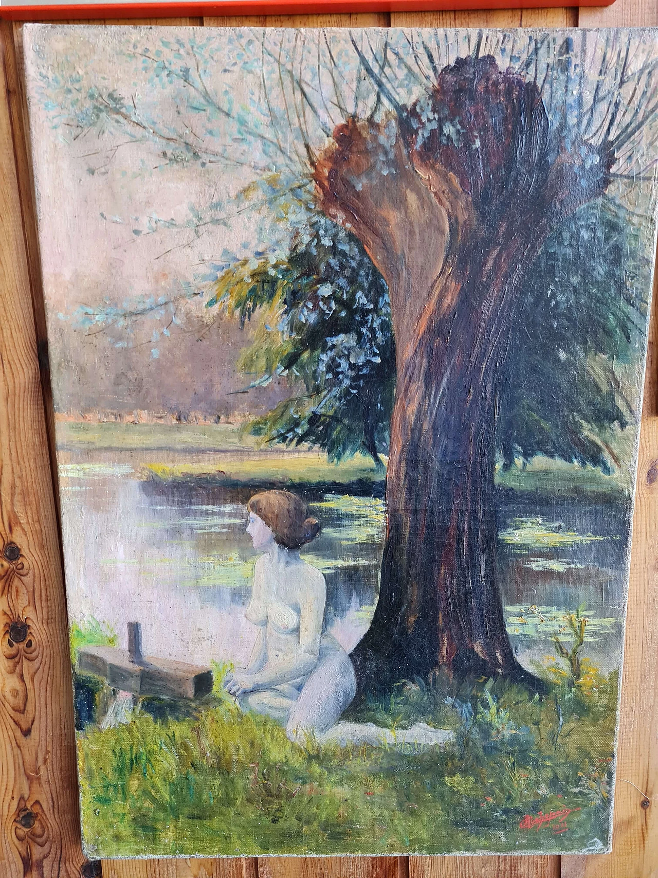 Canvas painting The Bank of the River, 1910s 1478164