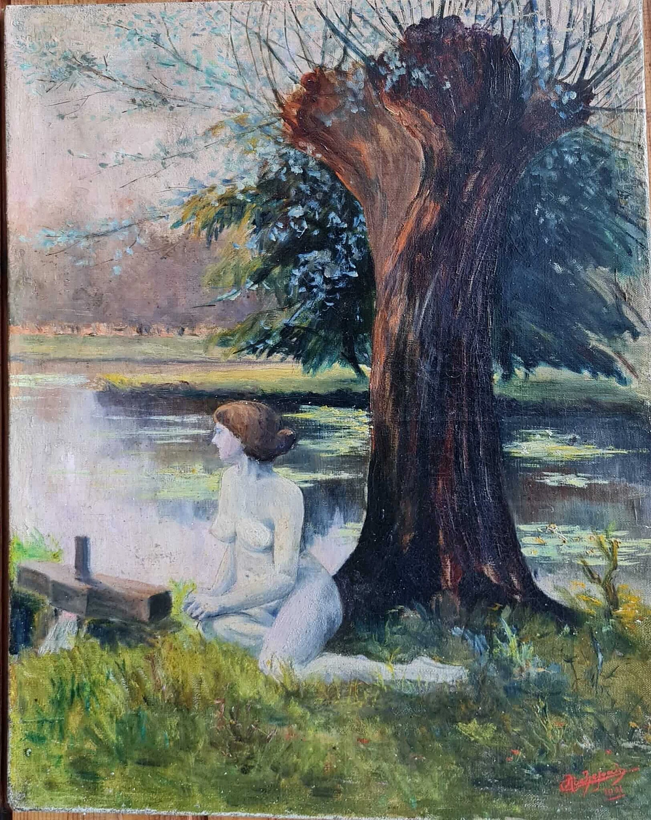 Canvas painting The Bank of the River, 1910s 1478169