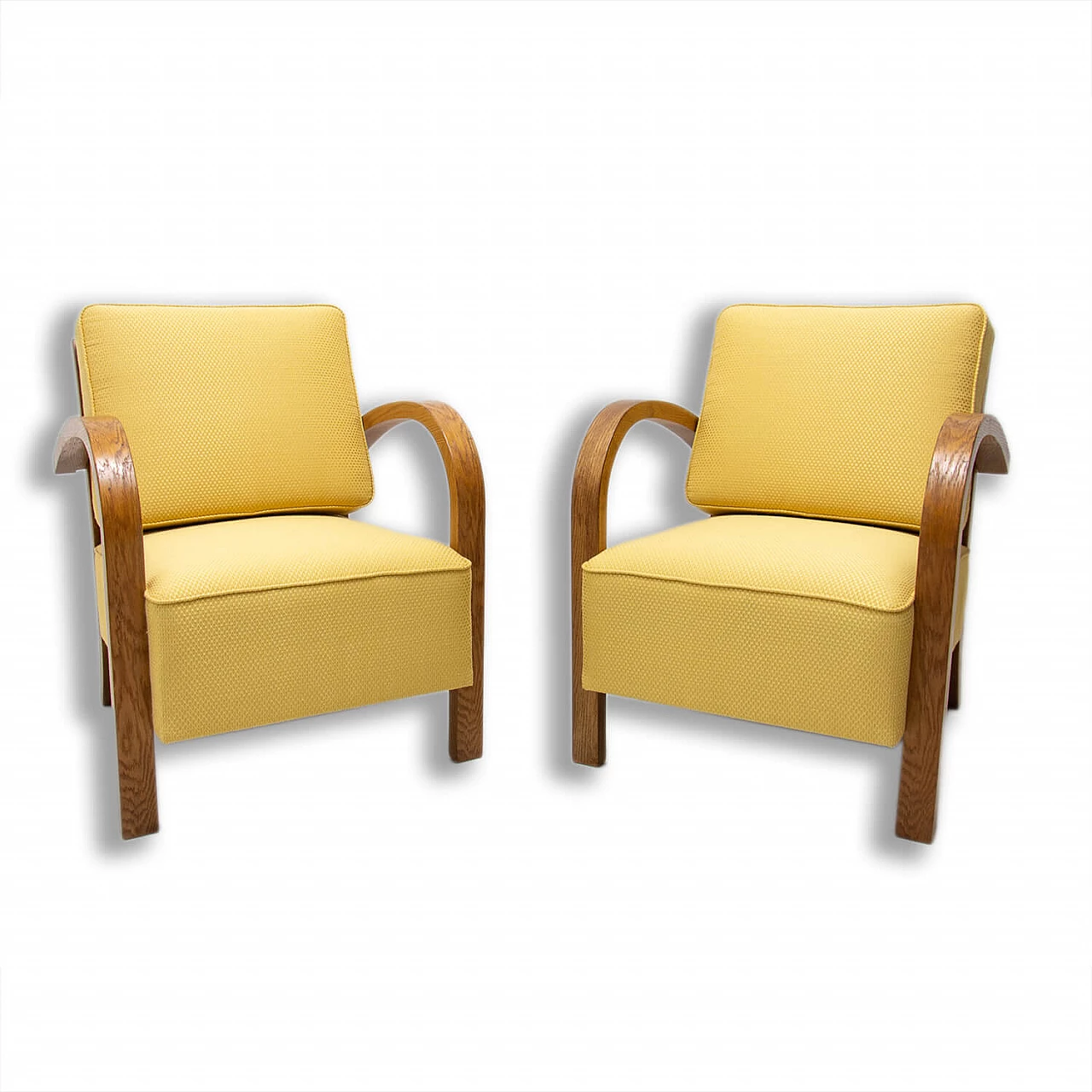 Coppia di poltrone in legno di faggio in stile Art Deco, anni '30 1478338