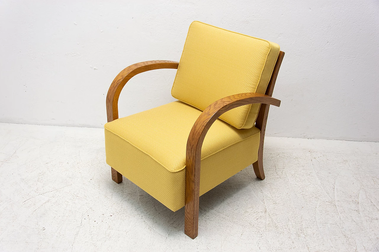 Coppia di poltrone in legno di faggio in stile Art Deco, anni '30 1478359