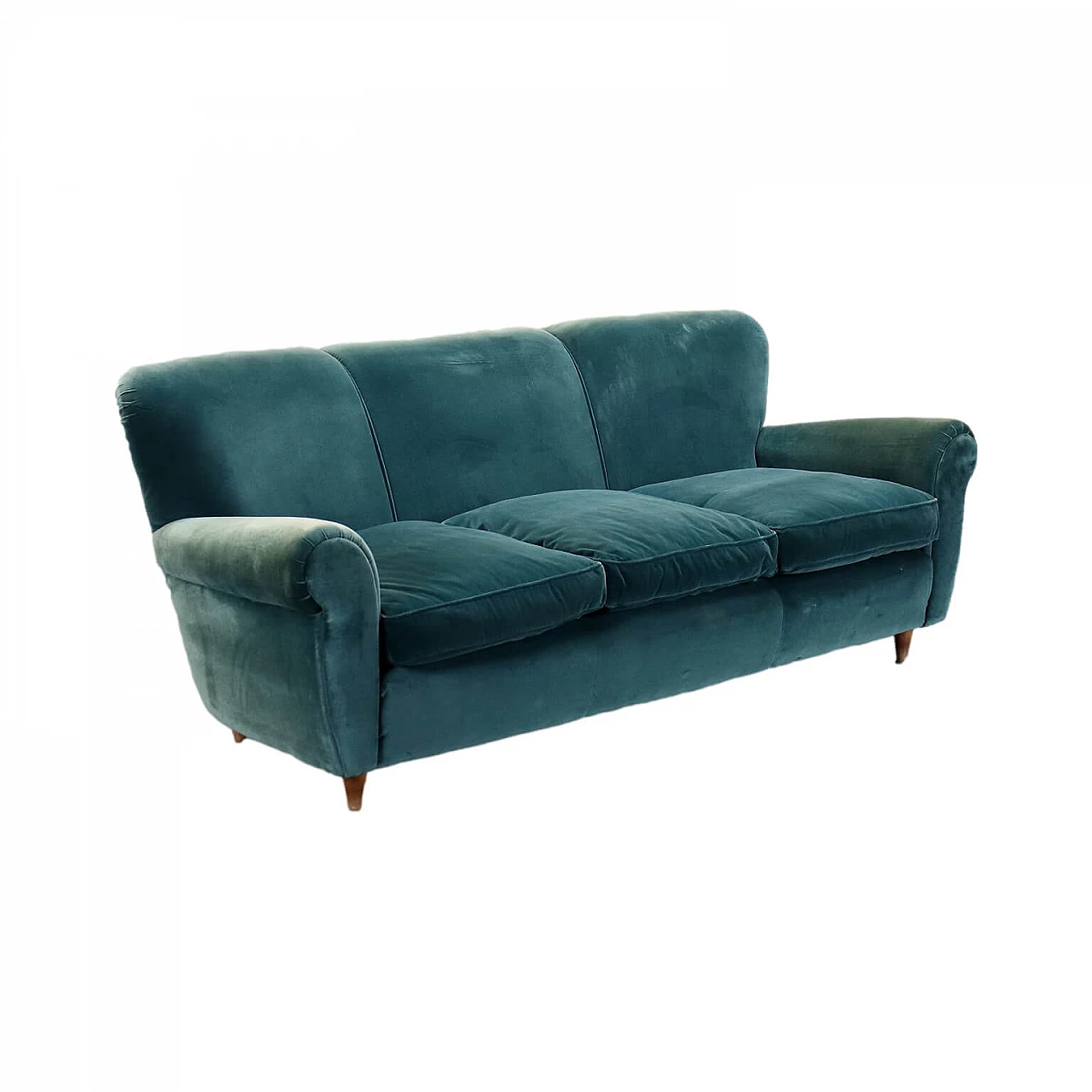 Green velvet sofa, 1950s 1478861