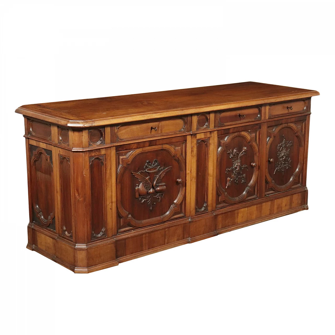 Bancone da negozio in stile umbertino decorato, del '800 1478960