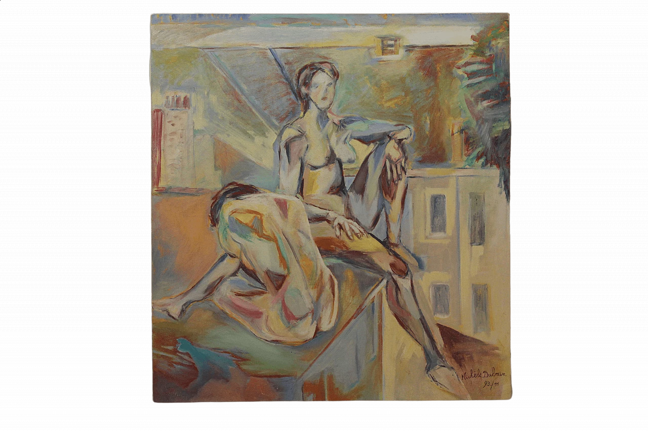 Oil on canvas by Michele Dubain, Abstract Expressionism, 1990s 1479366