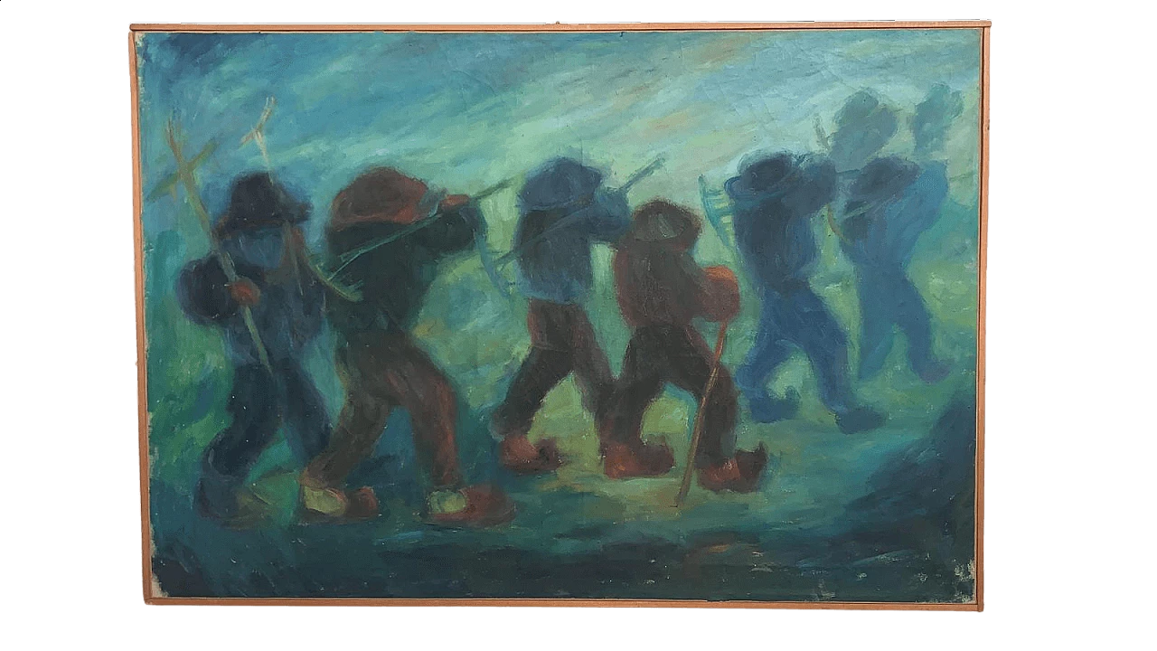 Olio su tela Pittura di Donadel Bruno, anni '60 1479366