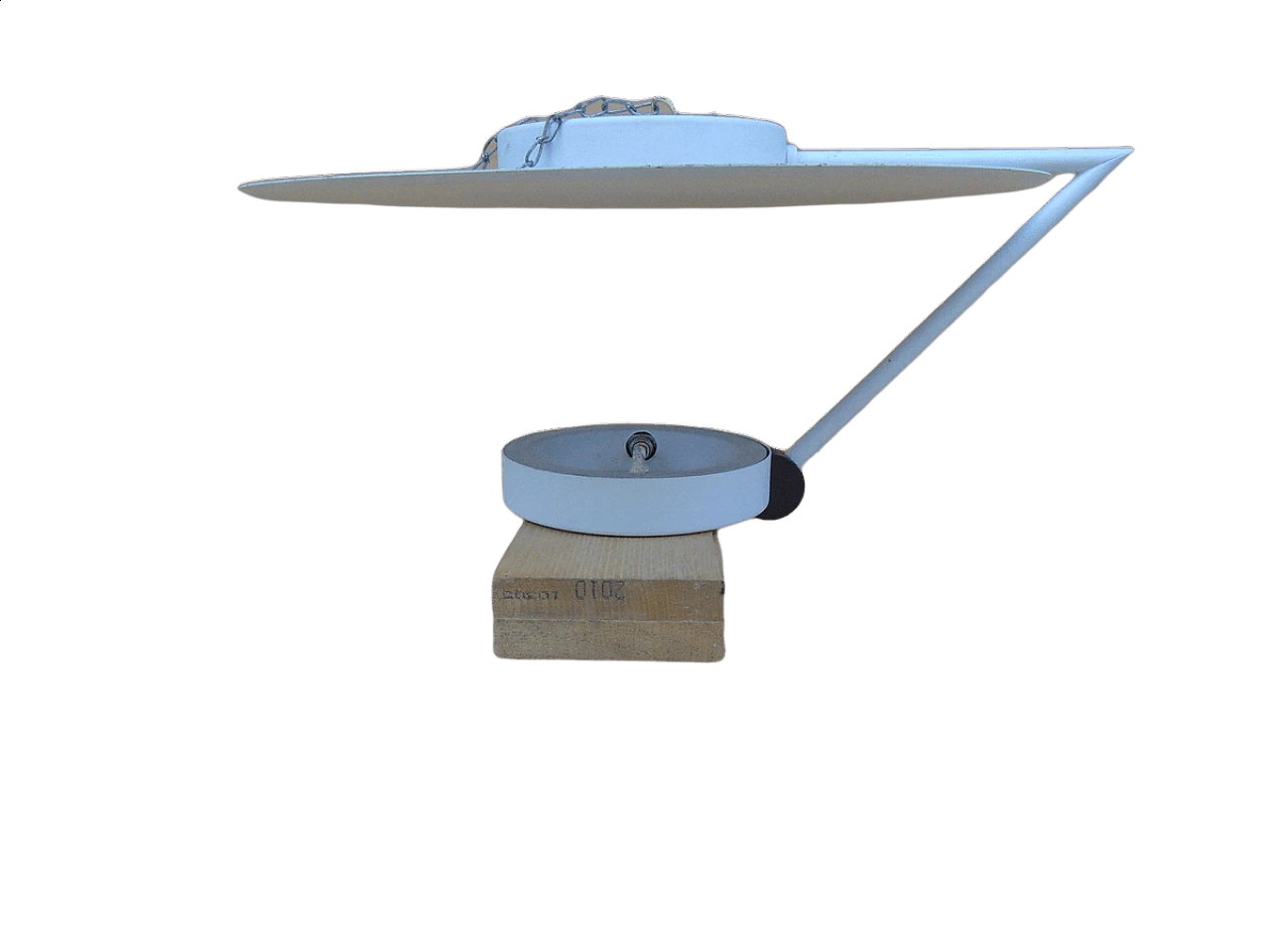 Lampadario in alluminio con luce riflessa, anni '80 1479404