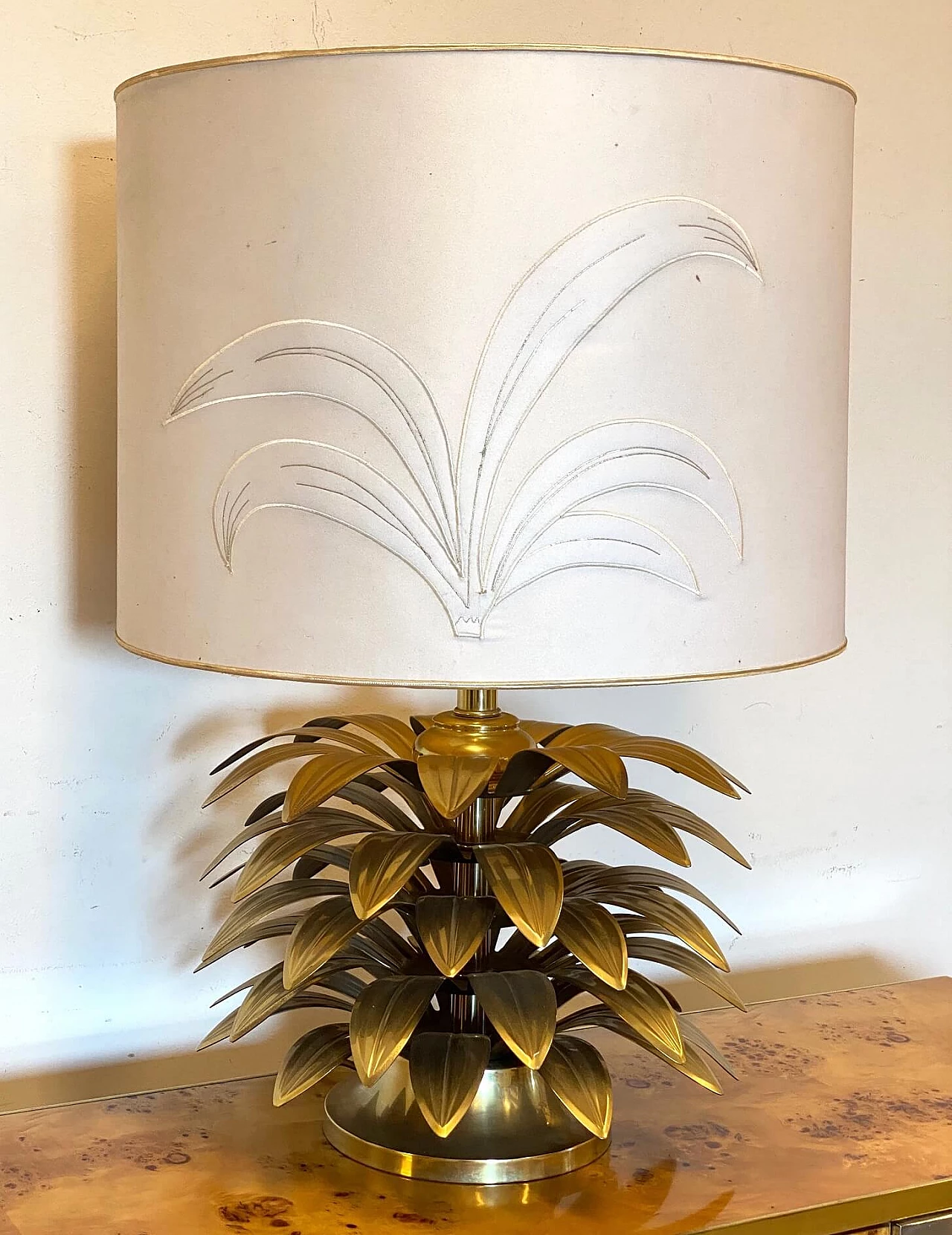 Brass palm-shaped table lamp, 1970s 1479420