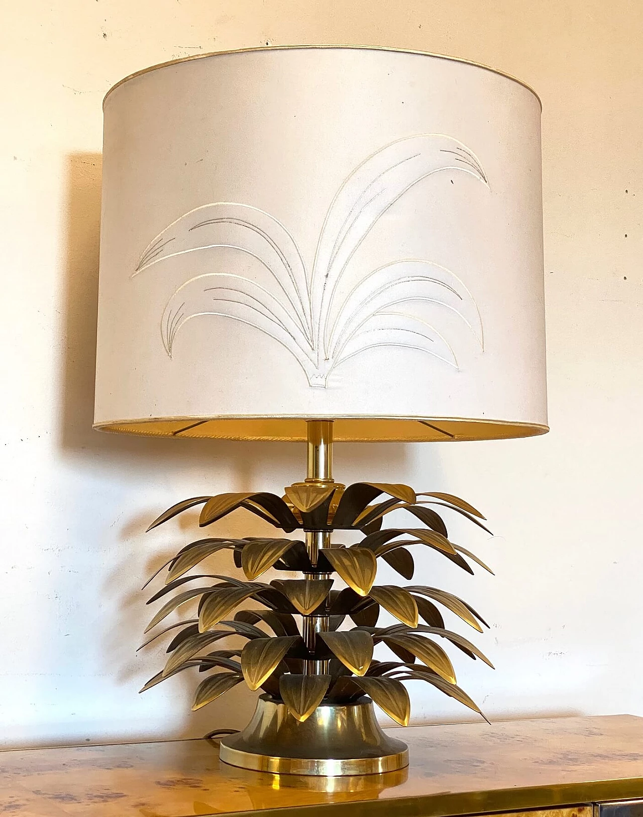 Brass palm-shaped table lamp, 1970s 1479434