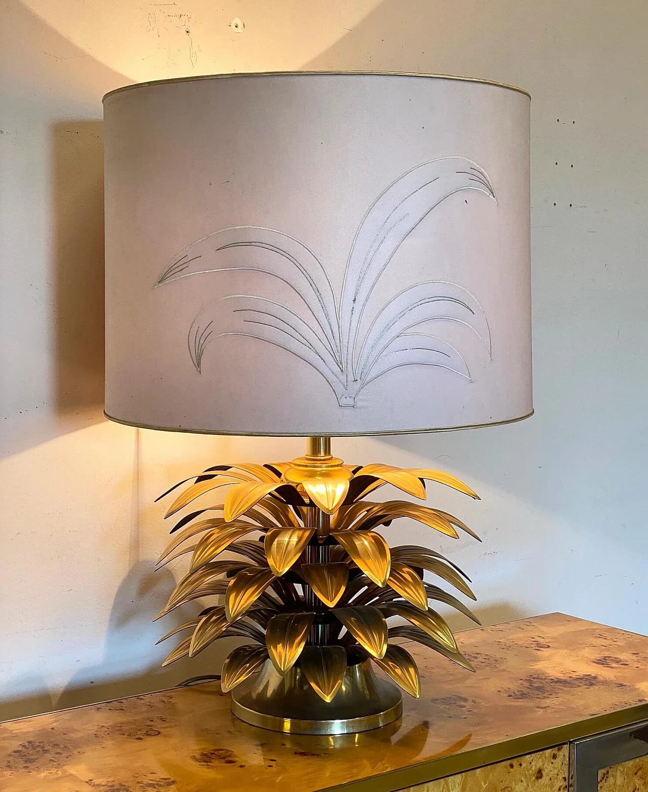 Brass palm-shaped table lamp, 1970s 1479439