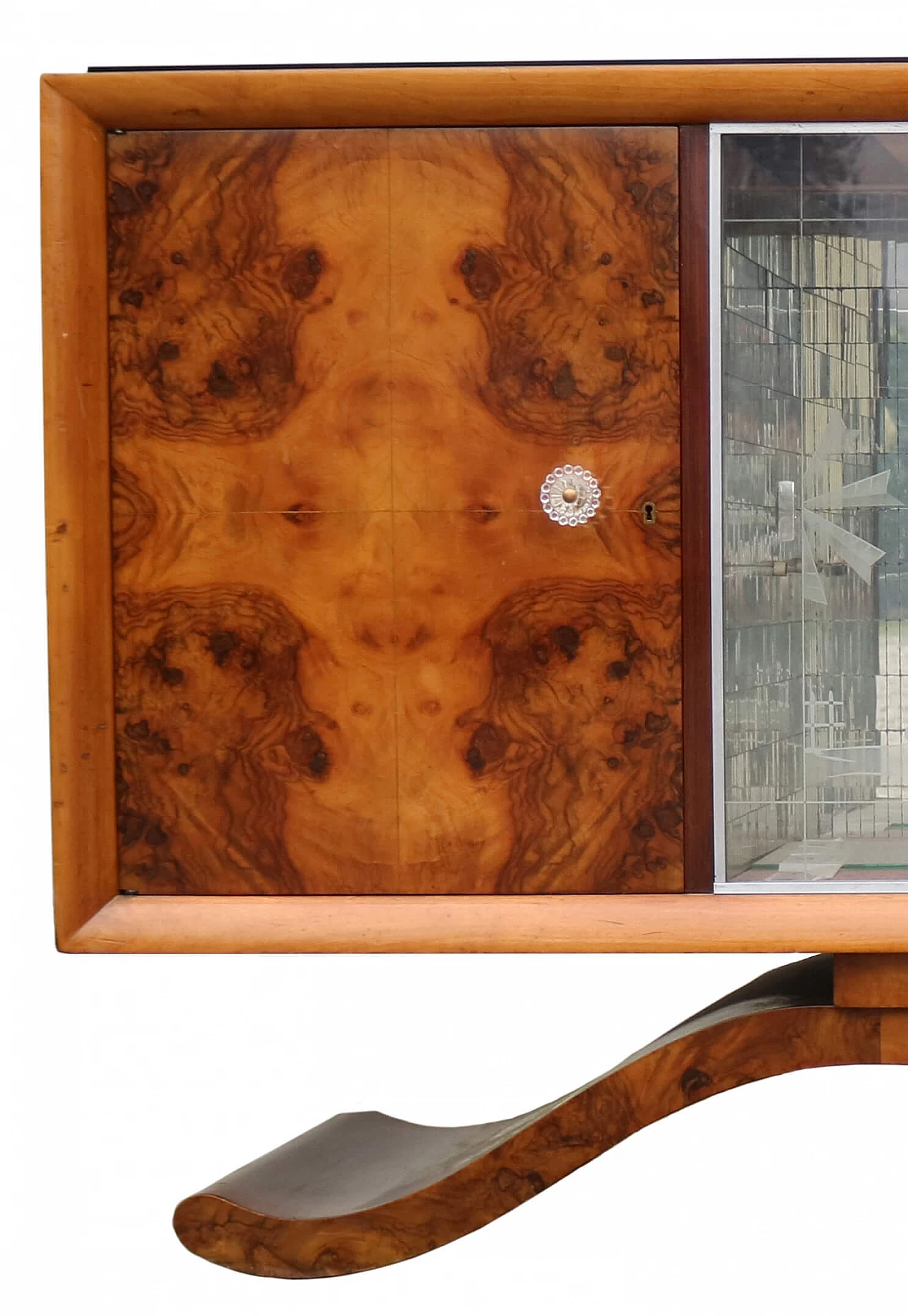 Art Deco sideboard with display case and mirrored interior, 20th century 1479509