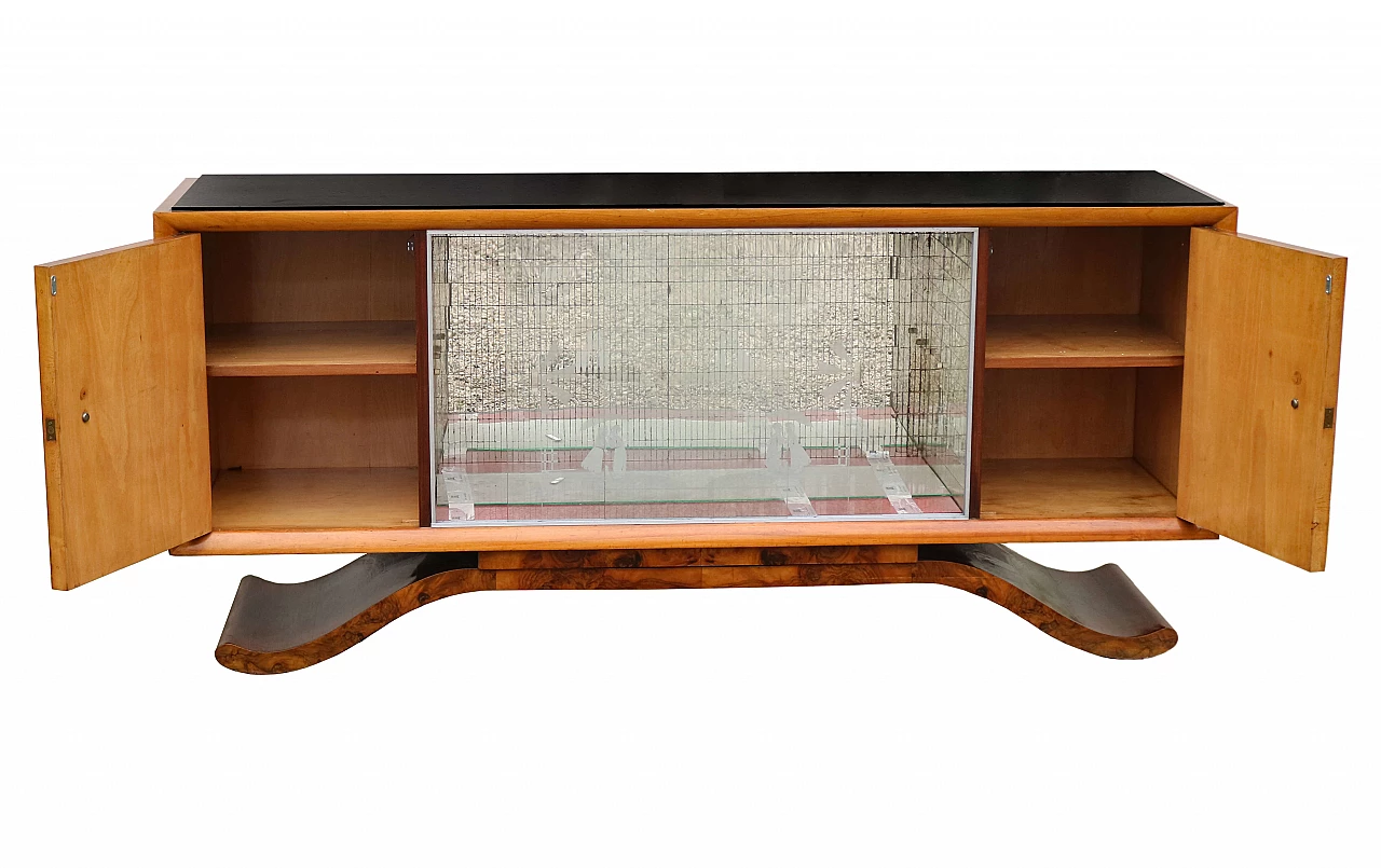 Art Deco sideboard with display case and mirrored interior, 20th century 1479513