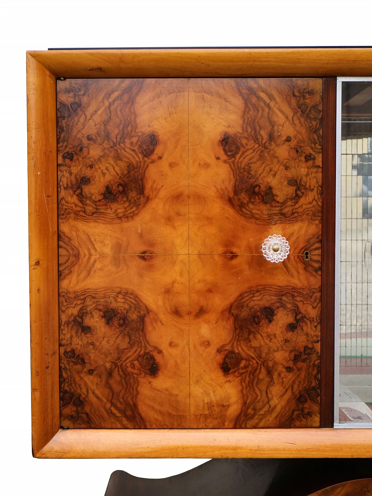 Art Deco sideboard with display case and mirrored interior, 20th century 1479516