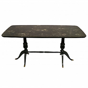 Wooden table with black marble effect top in Art Deco style, 1920s