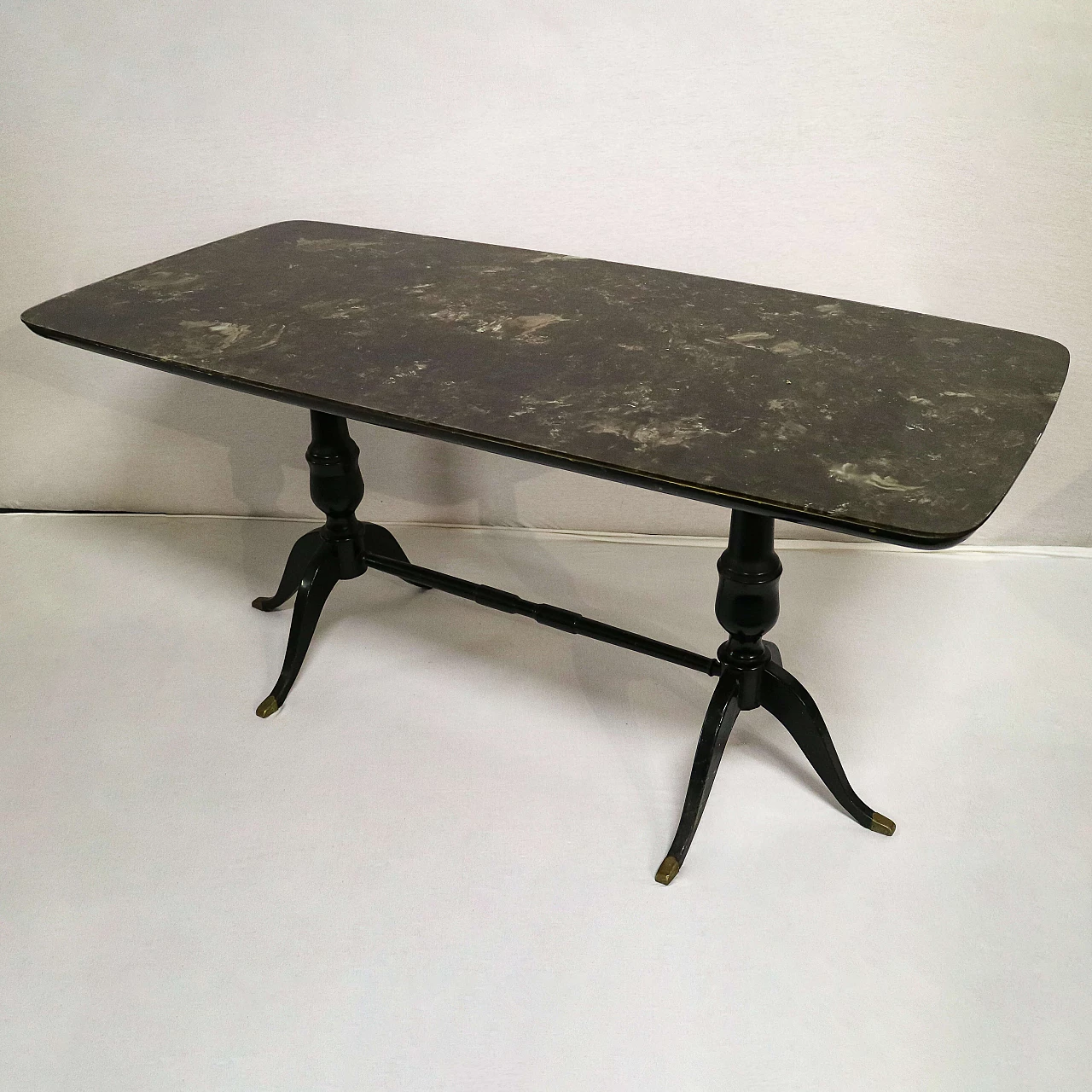 Wooden table with black marble effect top in Art Deco style, 1920s 1479589