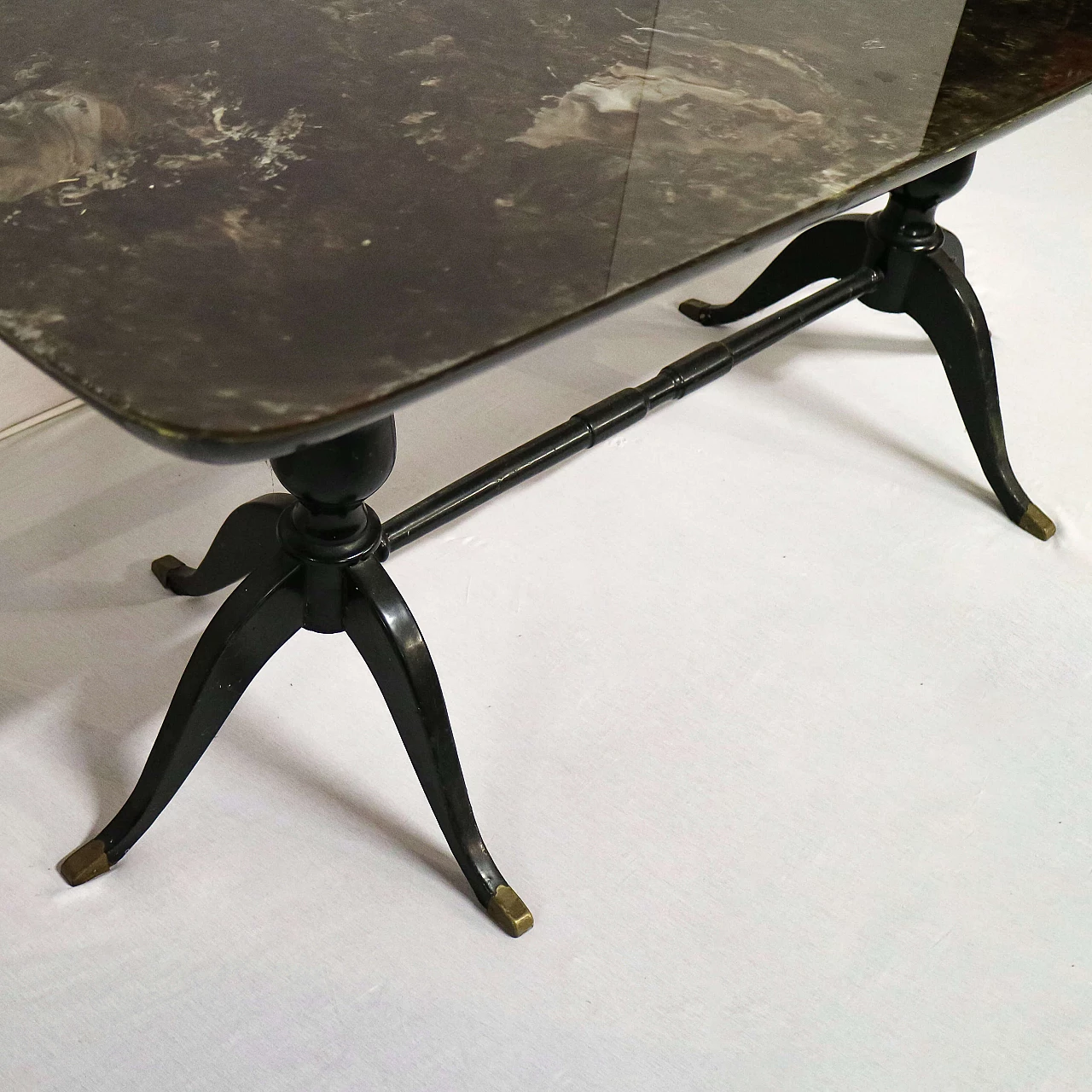 Wooden table with black marble effect top in Art Deco style, 1920s 1479595