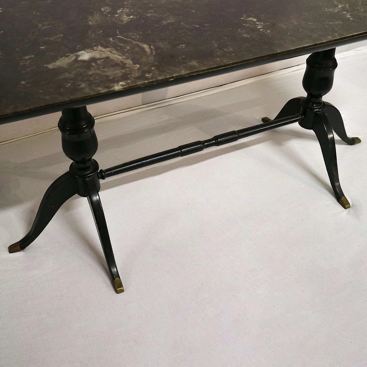 Wooden table with black marble effect top in Art Deco style, 1920s 1479599