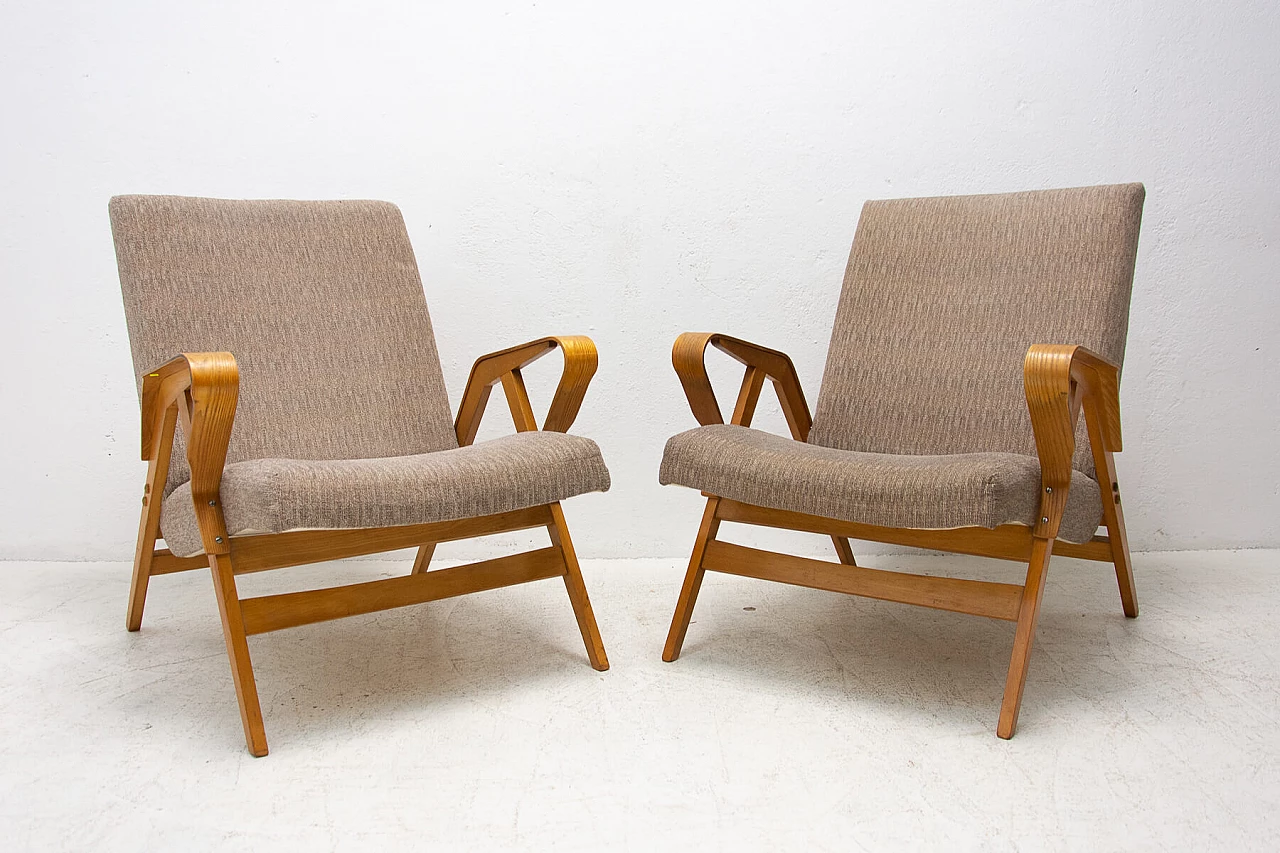 Pair of bentwood armchairs by František Jirák for Tatra nábytok, 1960s 1479633