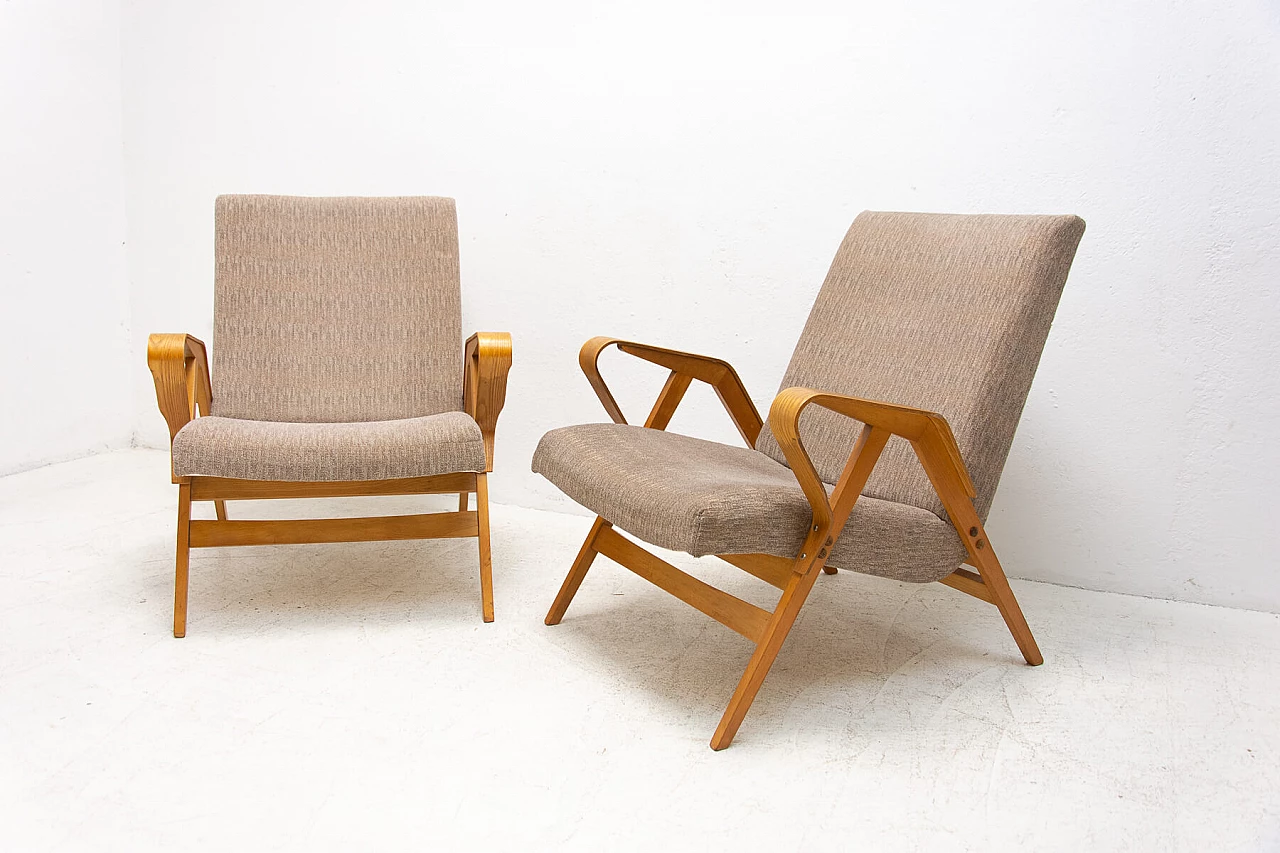 Pair of bentwood armchairs by František Jirák for Tatra nábytok, 1960s 1479636