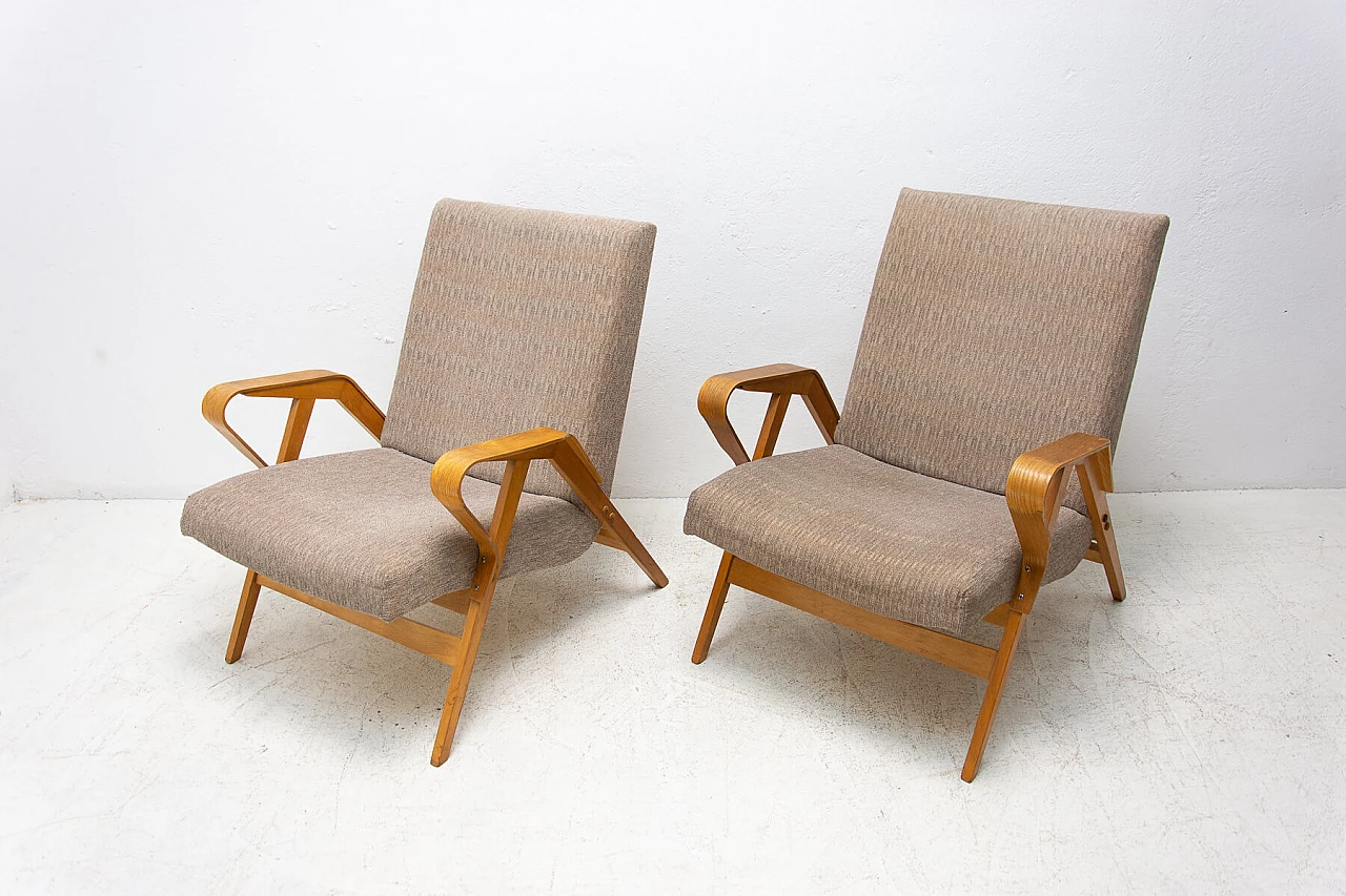 Pair of bentwood armchairs by František Jirák for Tatra nábytok, 1960s 1479638