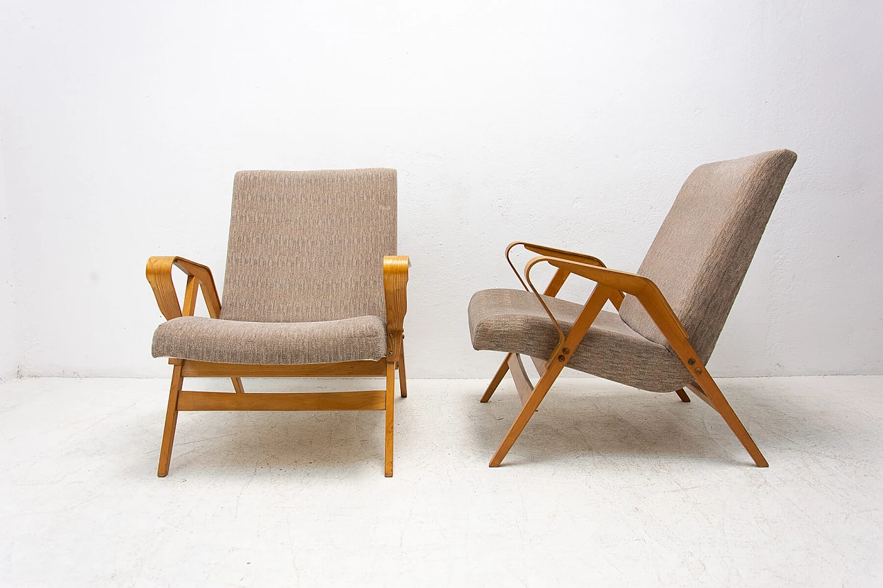 Pair of bentwood armchairs by František Jirák for Tatra nábytok, 1960s 1479639