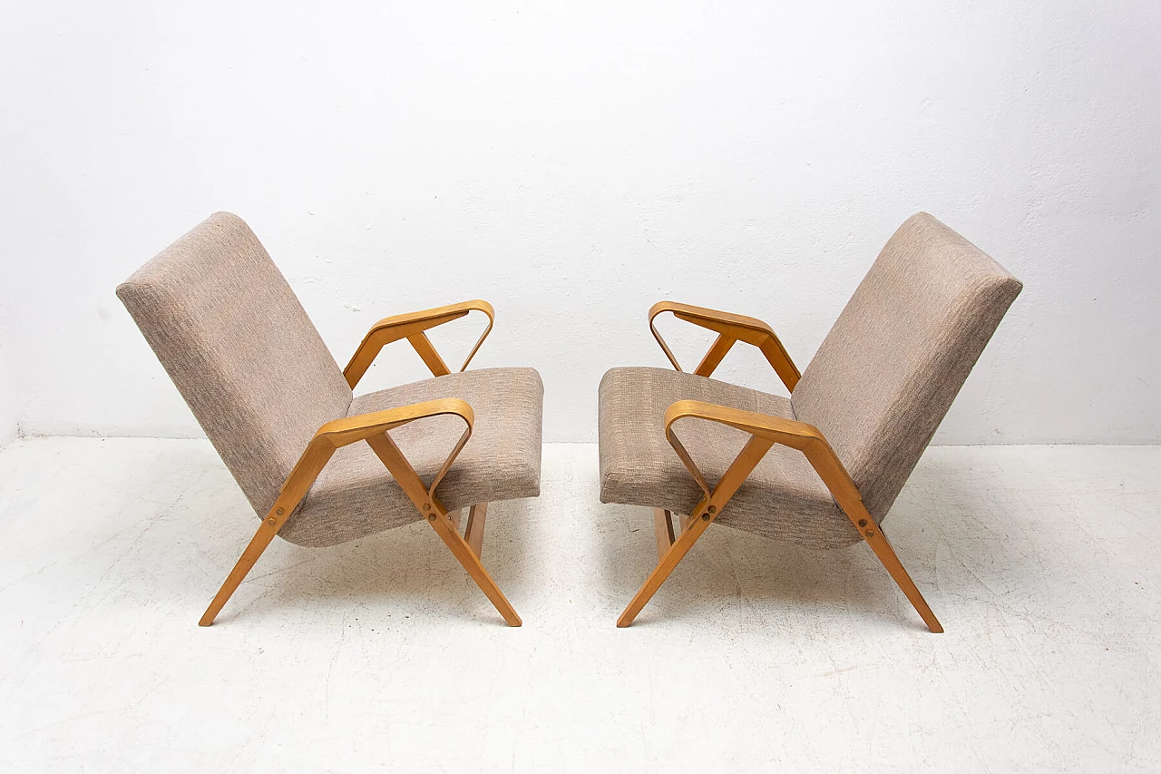Pair of bentwood armchairs by František Jirák for Tatra nábytok, 1960s 1479642