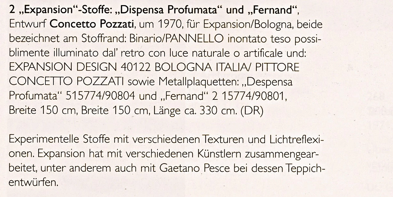 Concetto Pozzati, Fernand, stampa su cotone per Expansion Bologna, 1973 1480122