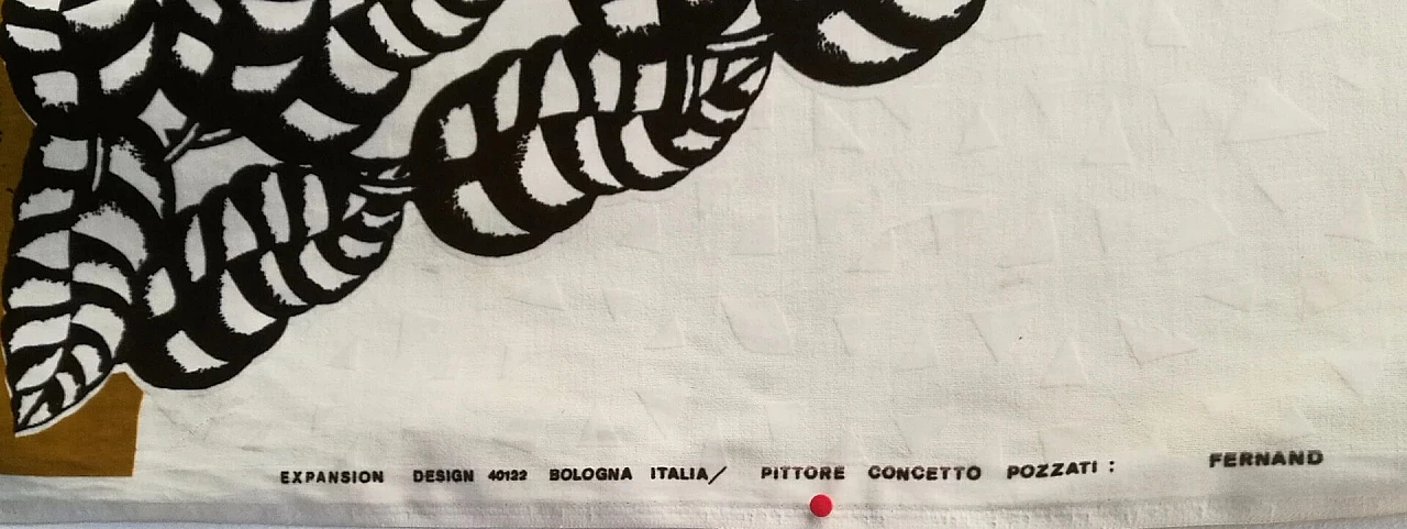 Concetto Pozzati, Fernand, stampa su cotone per Expansion Bologna, 1973 1480127