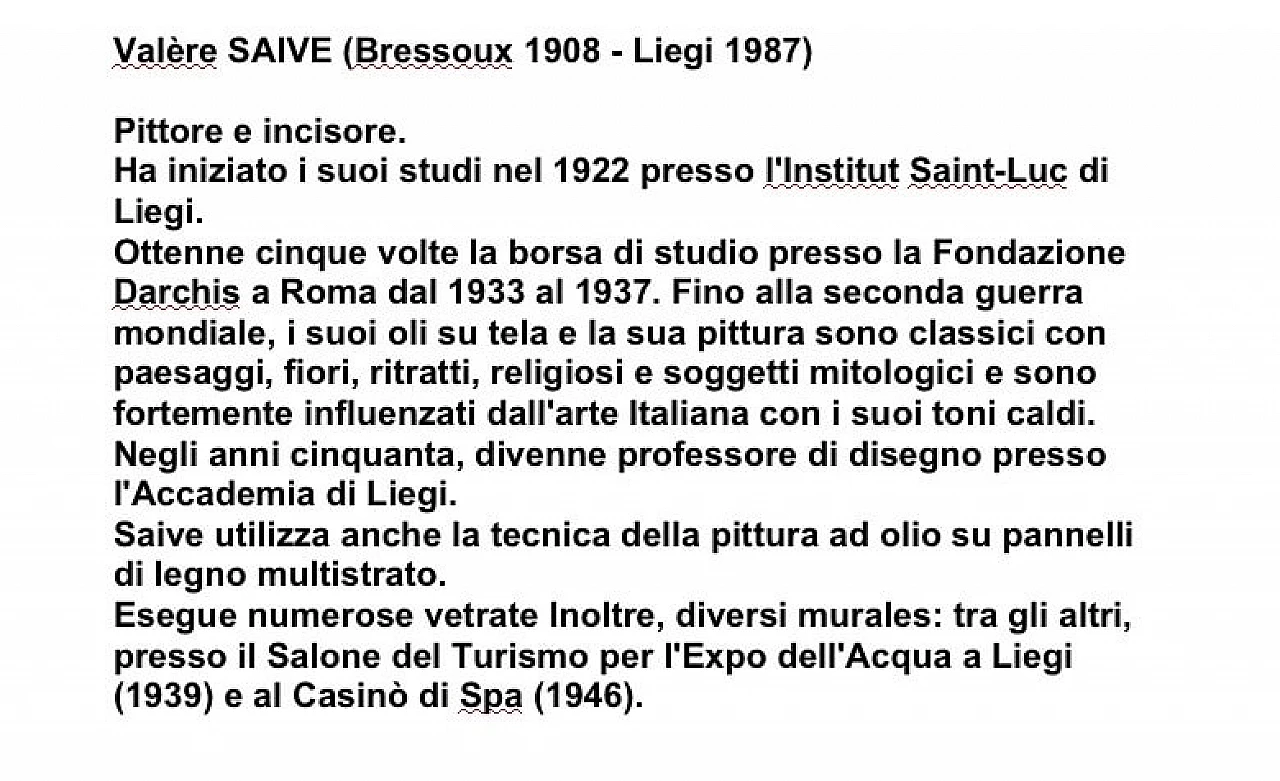 Valère Saive, Primavera, tre dipinti olio su tavola, anni '30 1480163