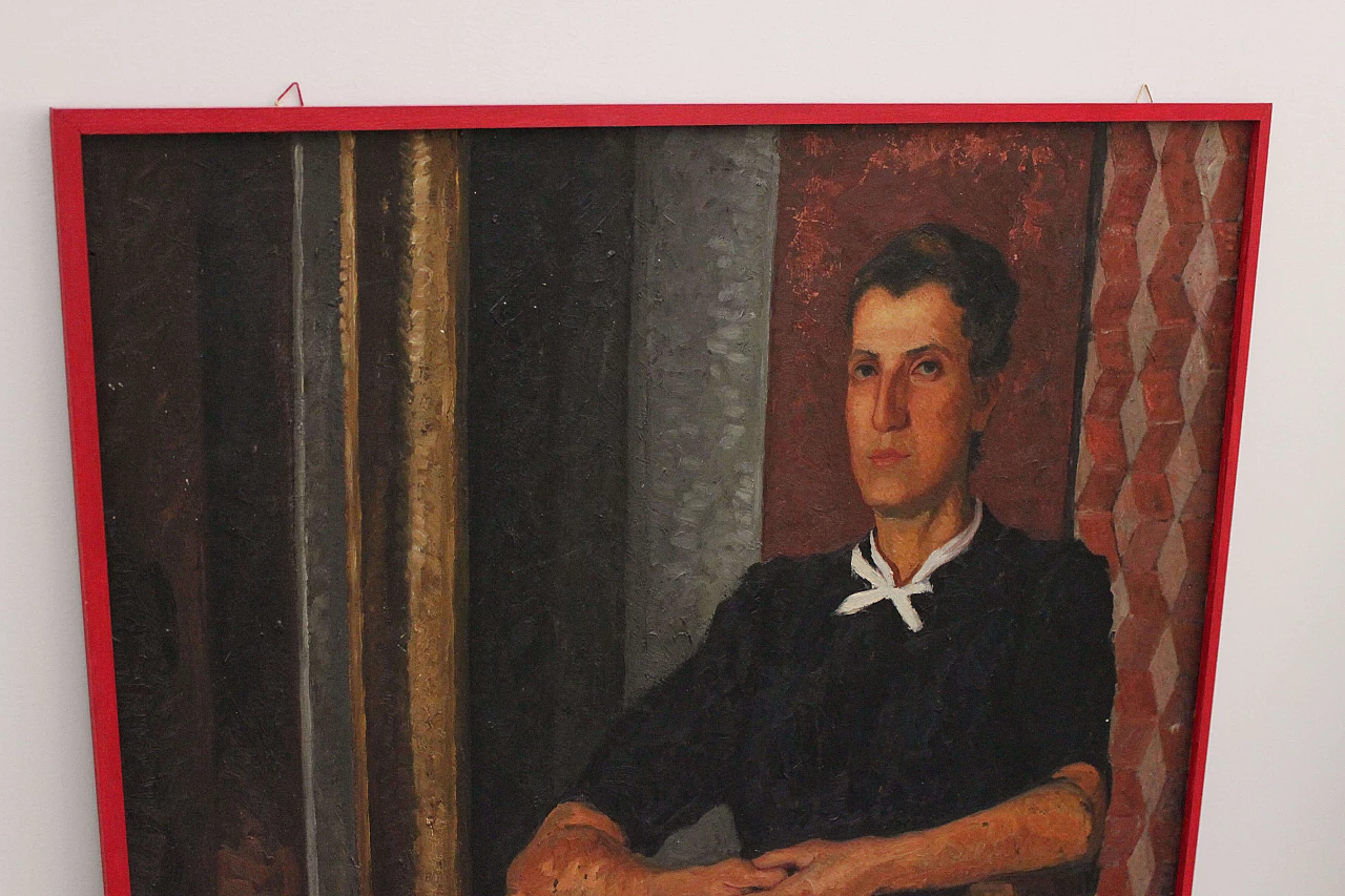 Dipinto ad olio su legno Ispirazione simbolica e metafisica, anni '50 1480220