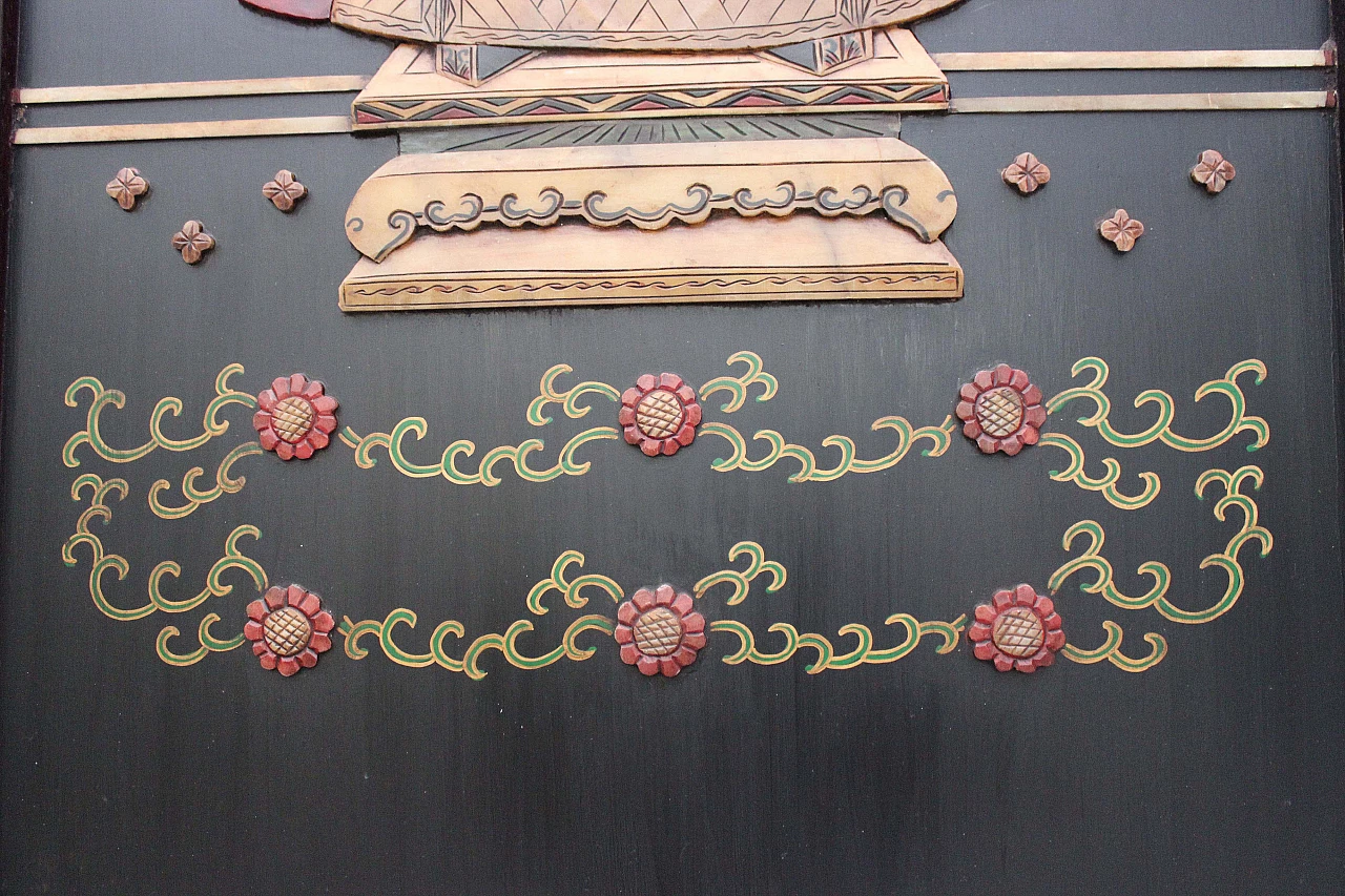 Pannello in legno intagliato Imperatore, anni '50 1480234