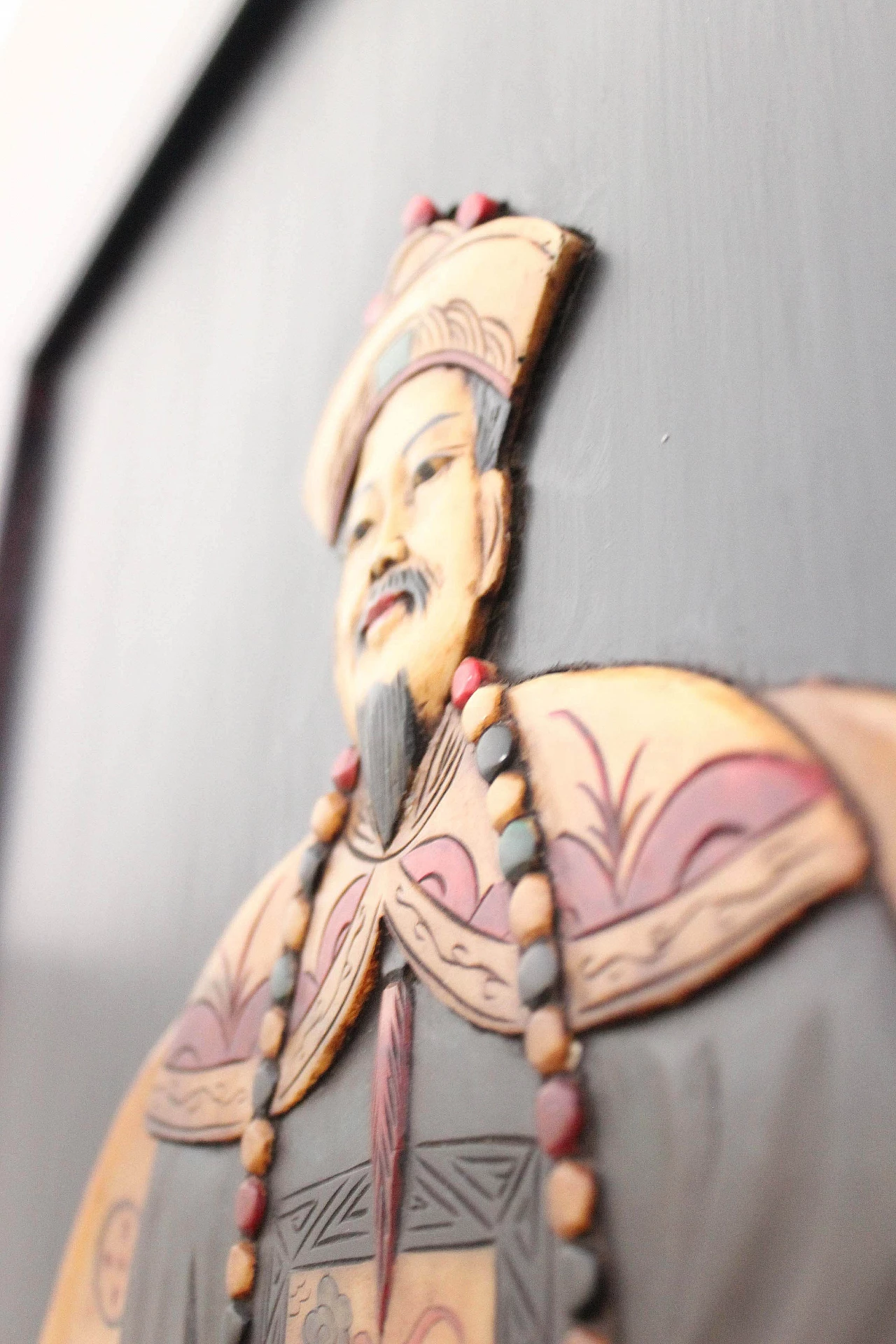 Emperor carved wooden panel, 1950s 1480237