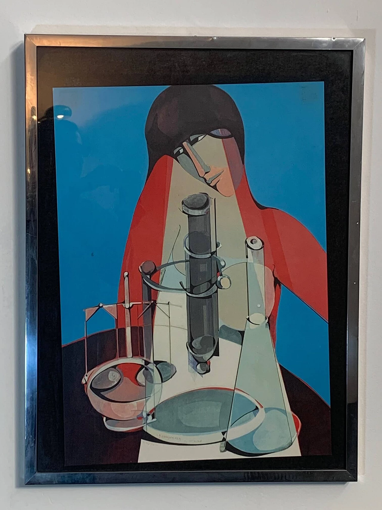 Carboncino e acquerello Conoscenza e potere di Alfio Rapisard, anni '60 1480247