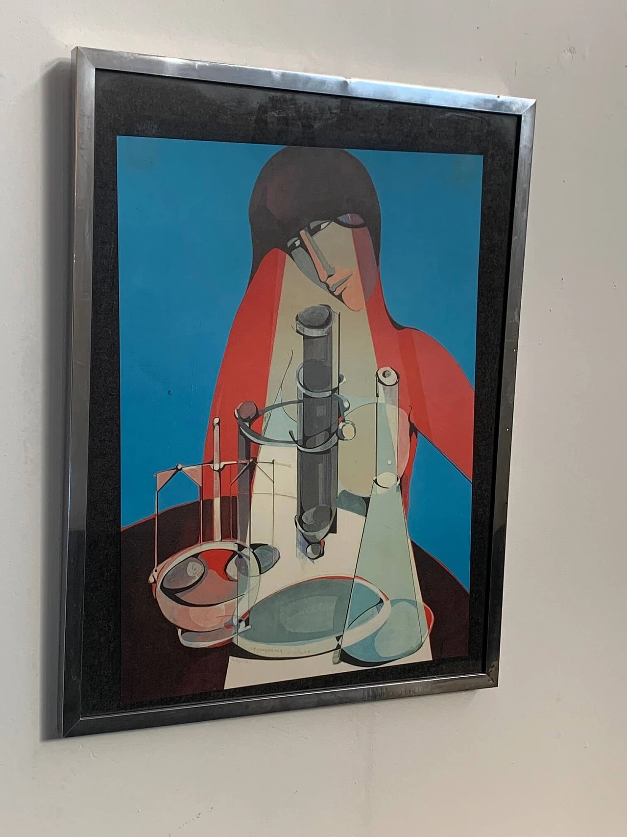 Carboncino e acquerello Conoscenza e potere di Alfio Rapisard, anni '60 1480248