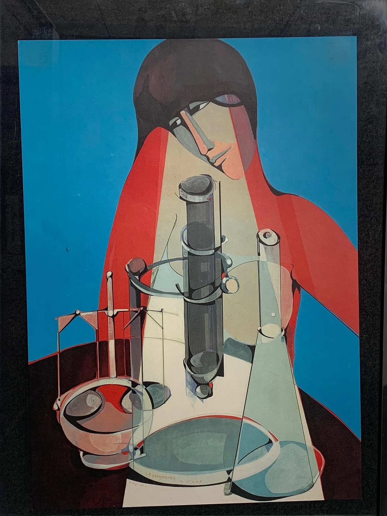 Carboncino e acquerello Conoscenza e potere di Alfio Rapisard, anni '60 1480249