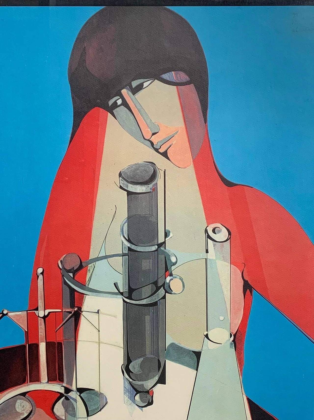 Carboncino e acquerello Conoscenza e potere di Alfio Rapisard, anni '60 1480251