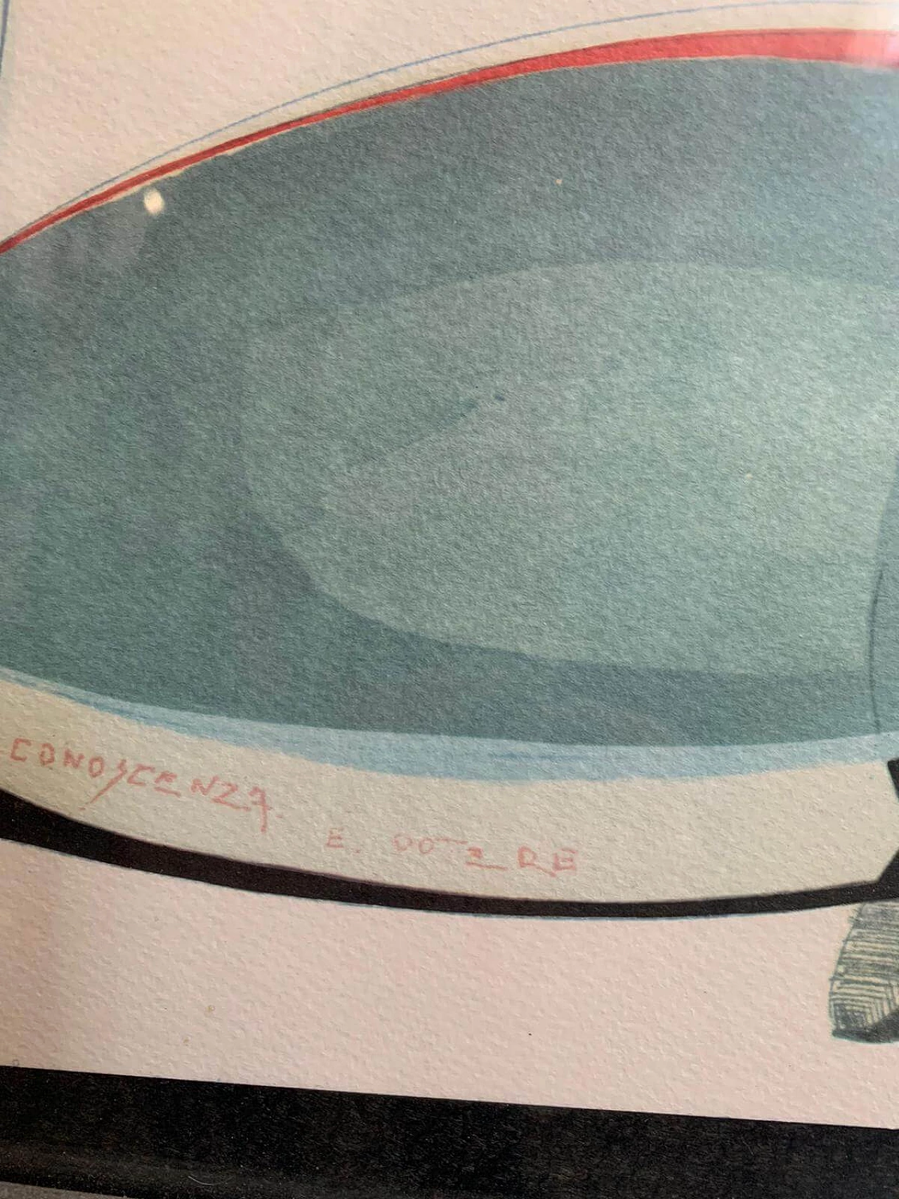 Carboncino e acquerello Conoscenza e potere di Alfio Rapisard, anni '60 1480252