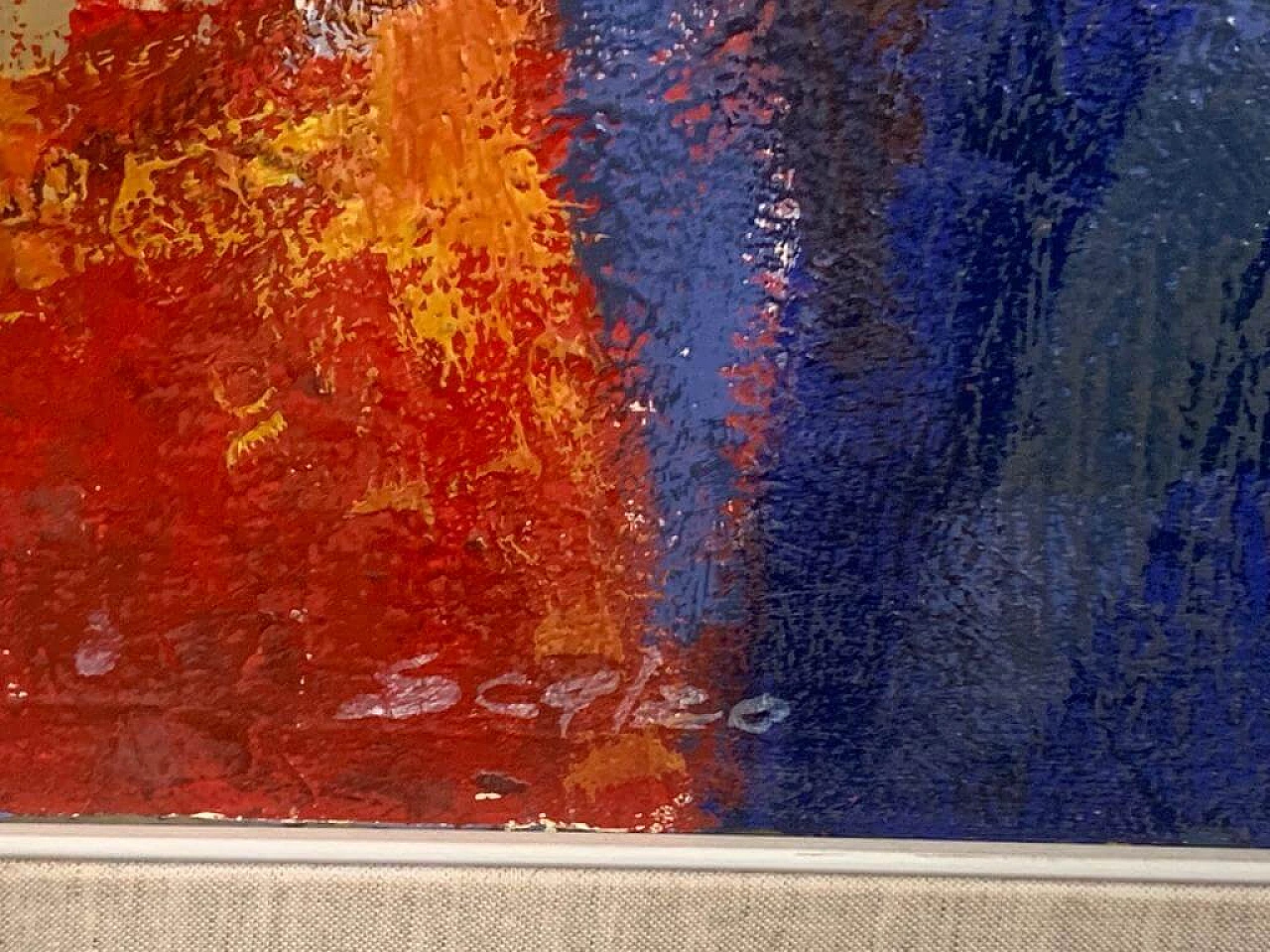 Oil on plywood The work of Vittorio Scalzo, 1970s 1480298