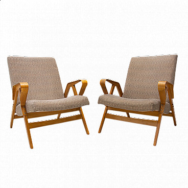 Pair of bentwood armchairs by František Jirák for Tatra nábytok, 1960s